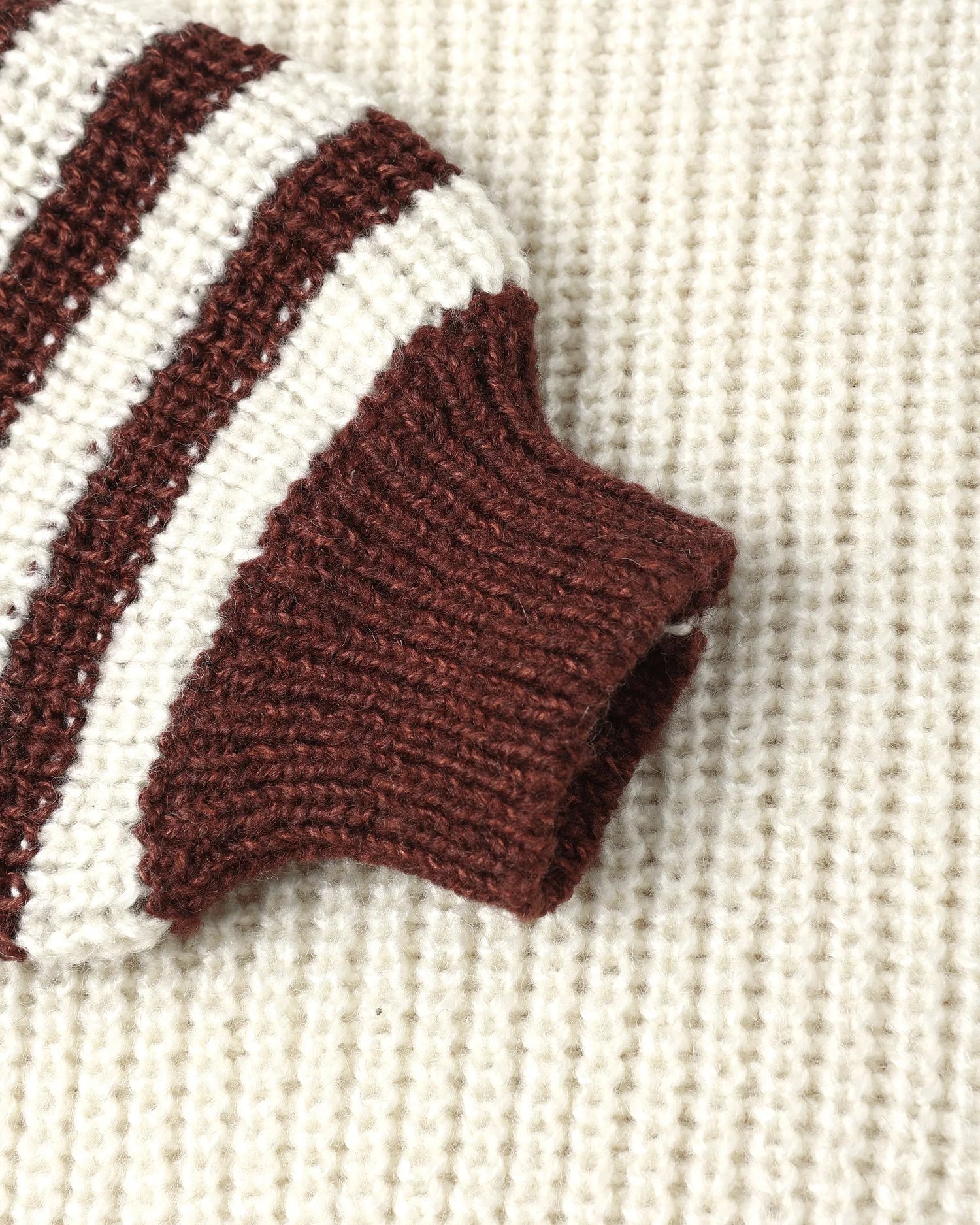 RYLEE + CRU ASPEN SWEATER - BURGANDY STRIPE