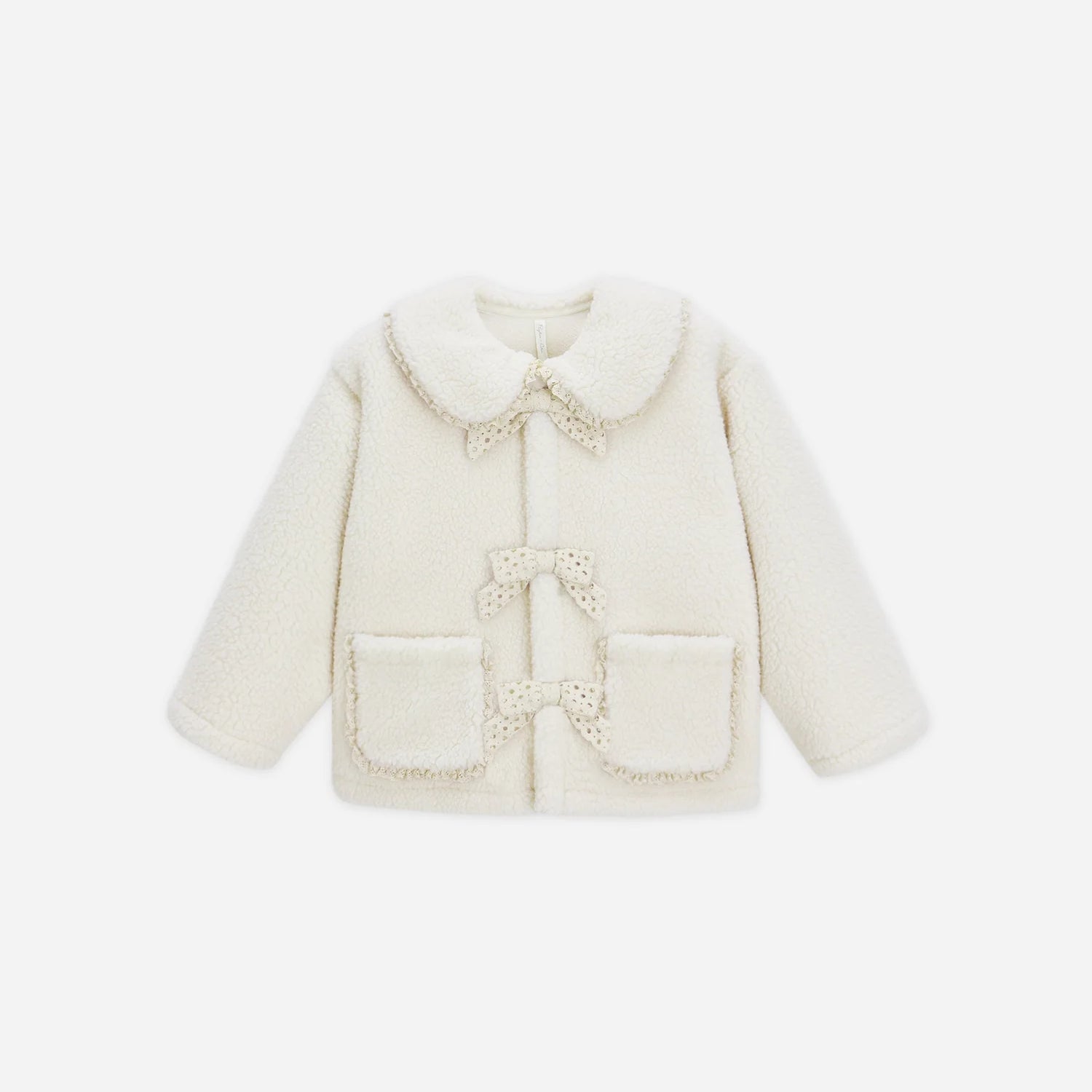 RYLEE + CRU SHEARLING COLLARED COAT - NATURAL