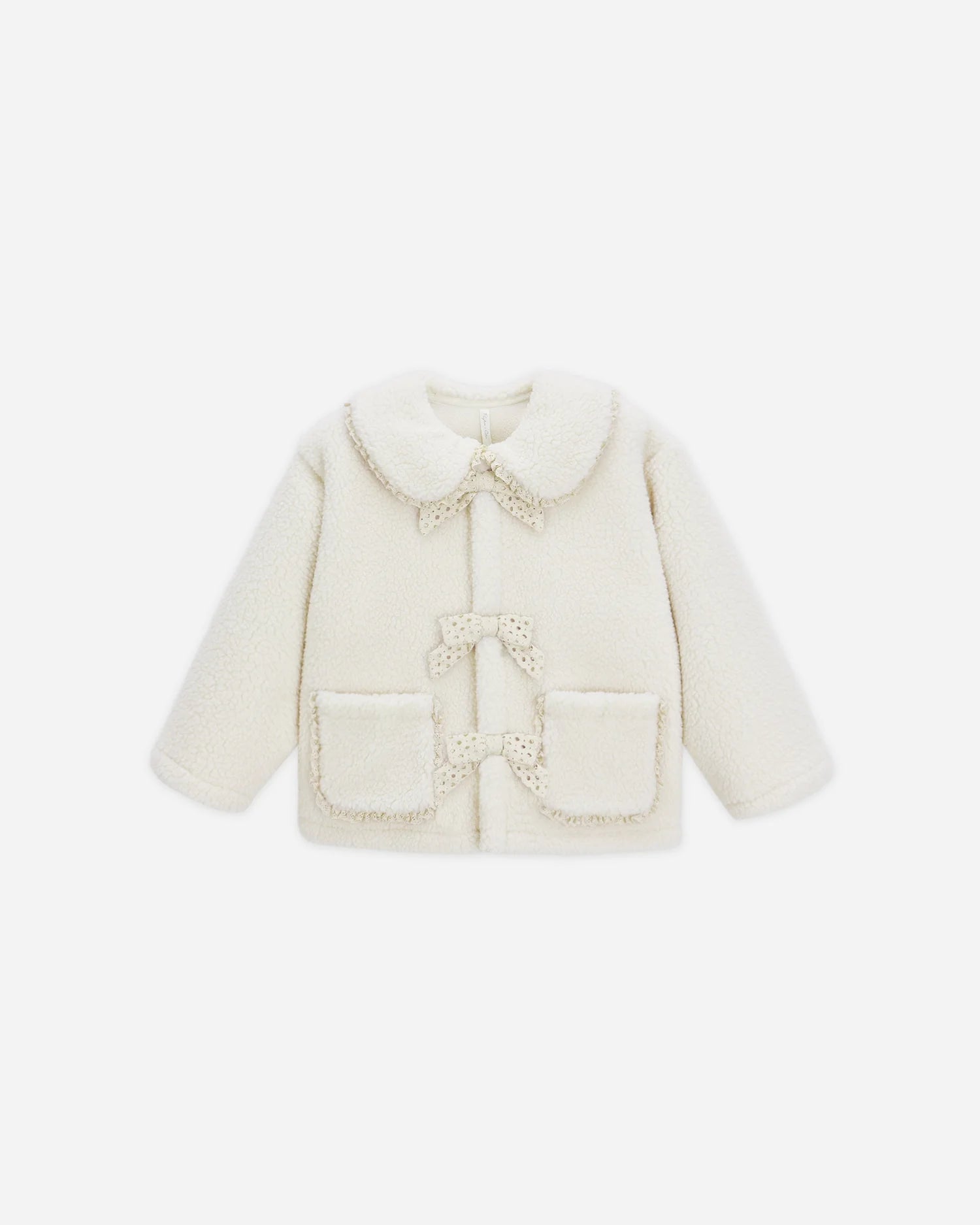 RYLEE + CRU SHEARLING COLLARED COAT - NATURAL