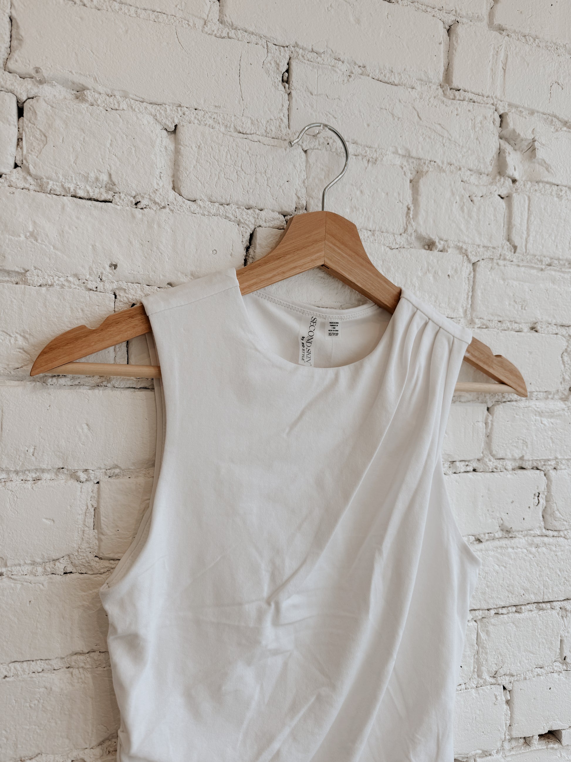COTTON CORE RURI DRAPED TANK - WHITE