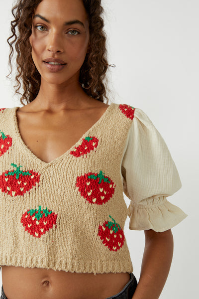 Free People - High Low V Textured Slouchy Sweater - De Soleil