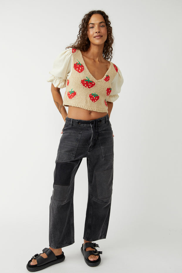 FREE PEOPLE STRAWBERRY JAM TOP - NATURAL