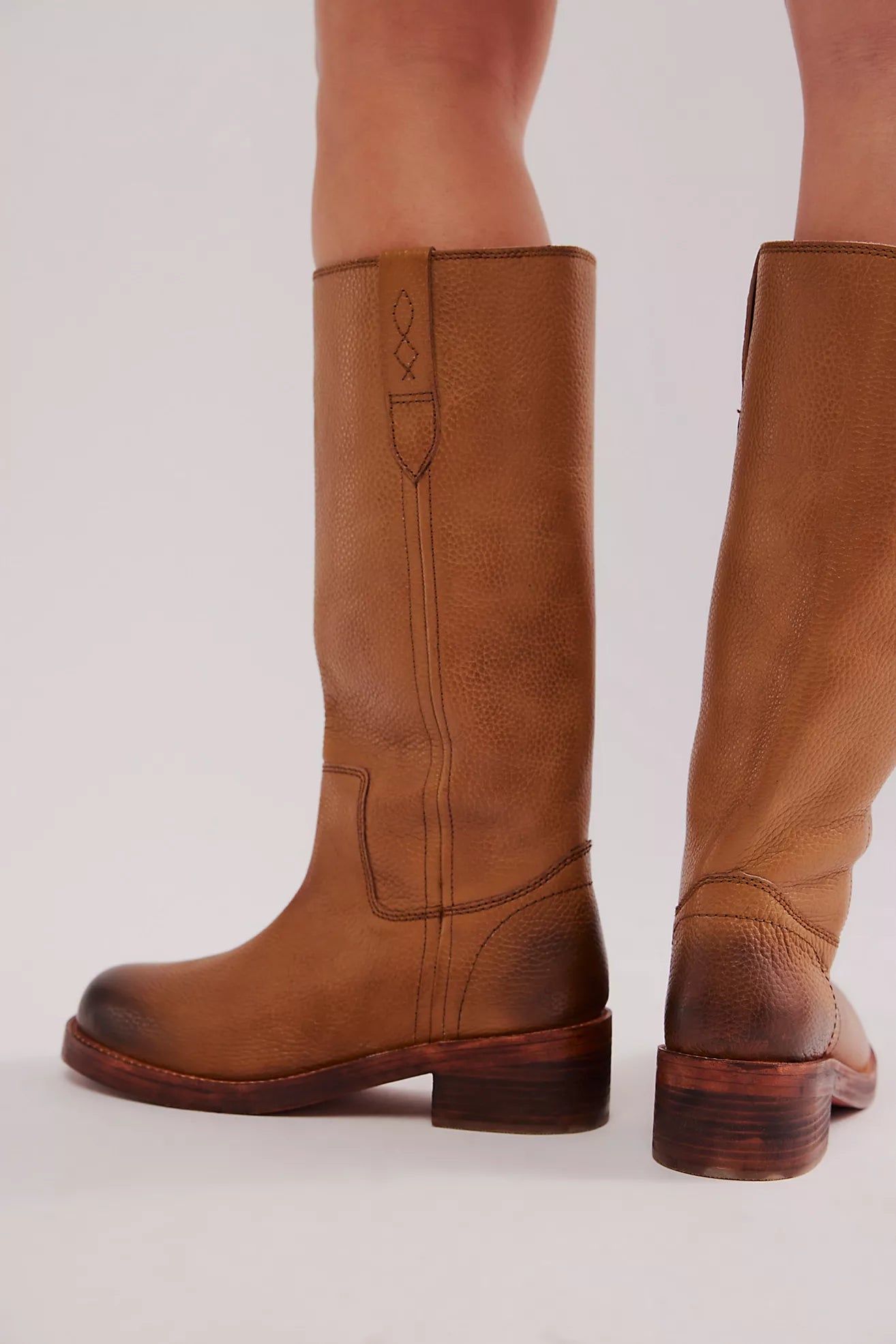 FREE PEOPLE BLAZE PULL-ON BOOTS - TOAST LEATHER