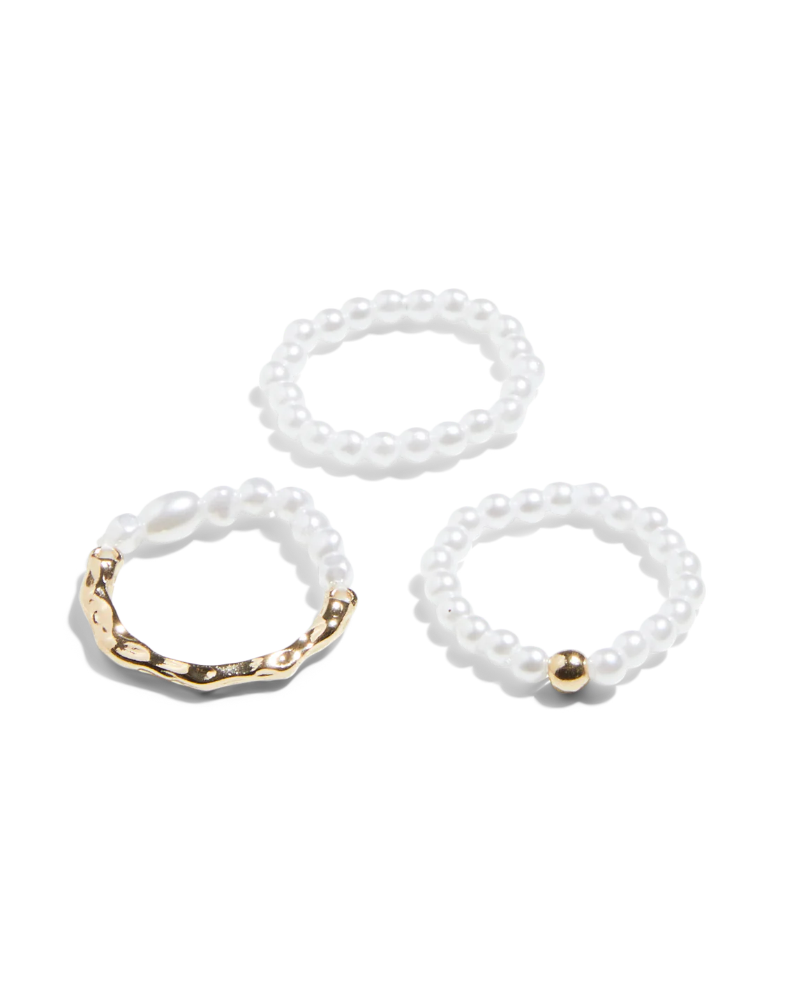 KOLISA 3PK PEARL RINGS