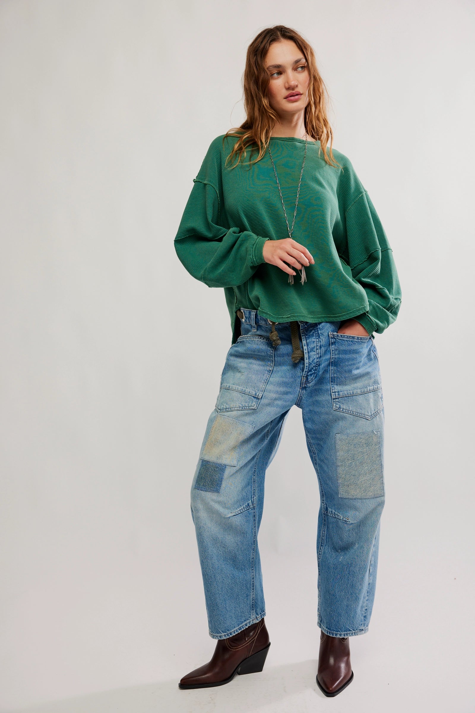 FREE PEOPLE TOTAL ECLIPSE TEE - PINE FOREST