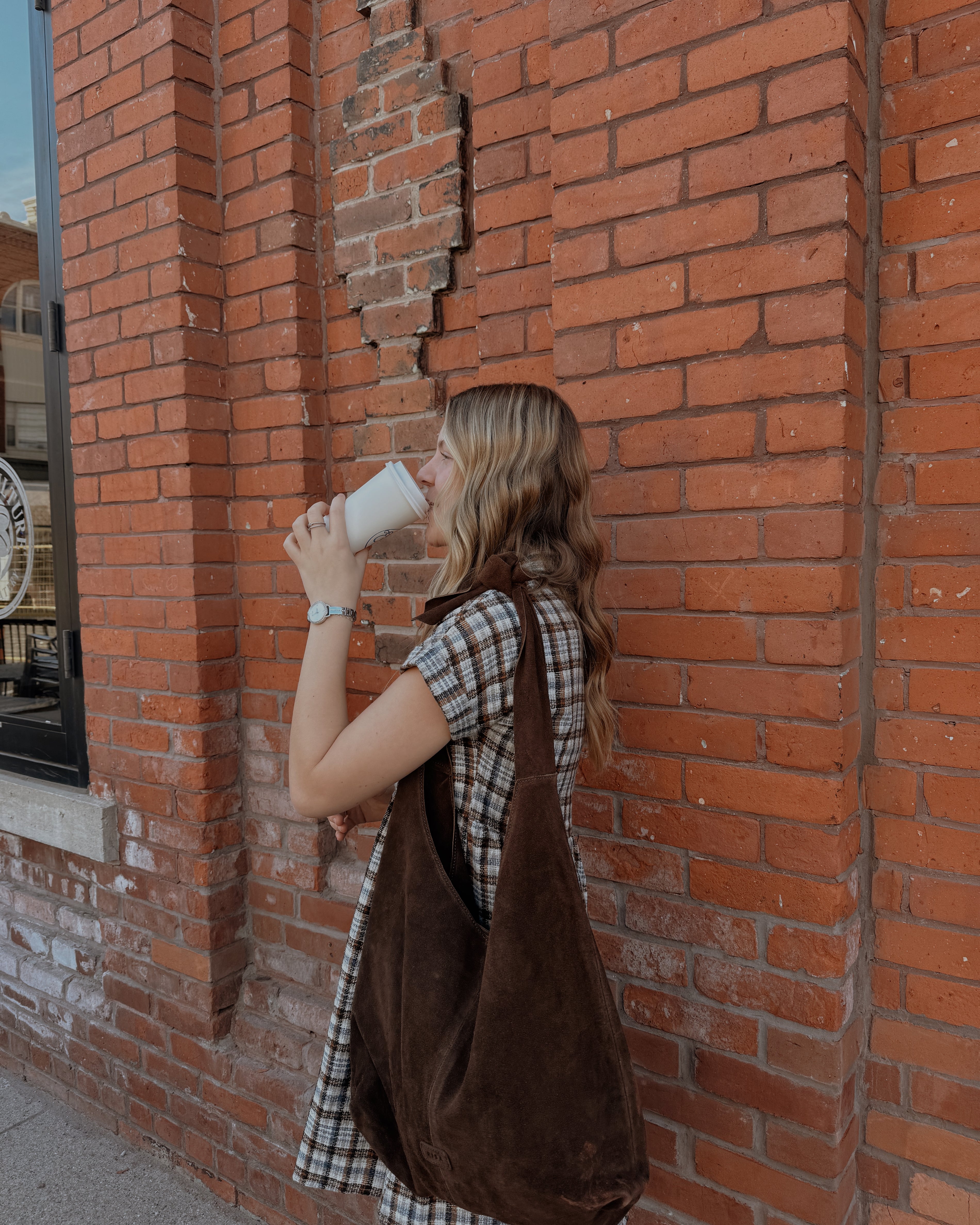 RISA KNOT TOTE BAG - DARK BROWN SUEDE