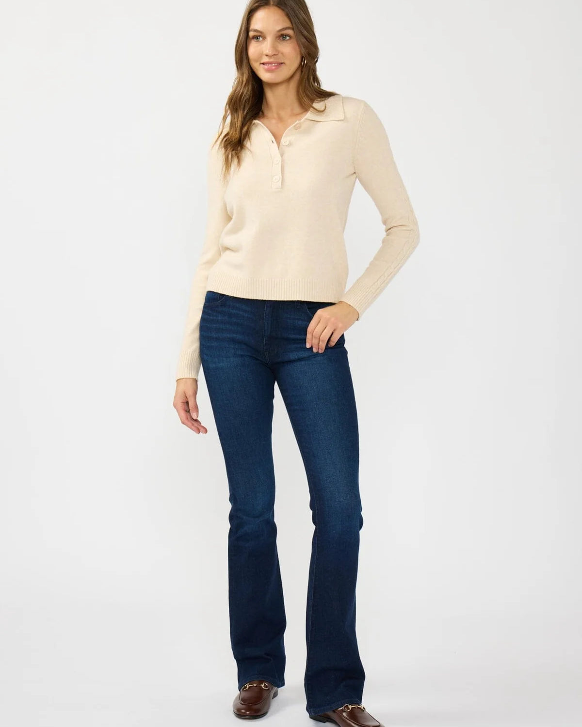 LOVESTITCH DEMI SWEATER POLO - STONE