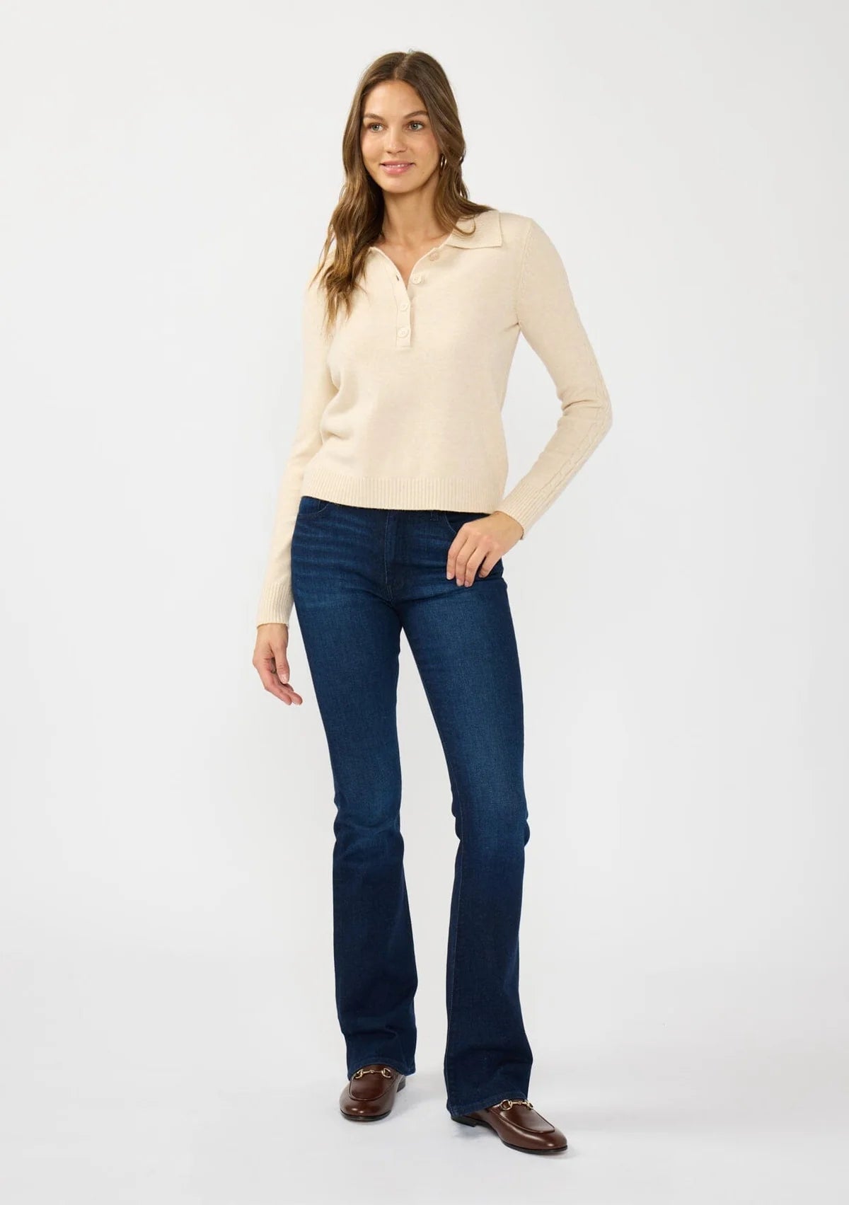 LOVESTITCH DEMI SWEATER POLO - STONE