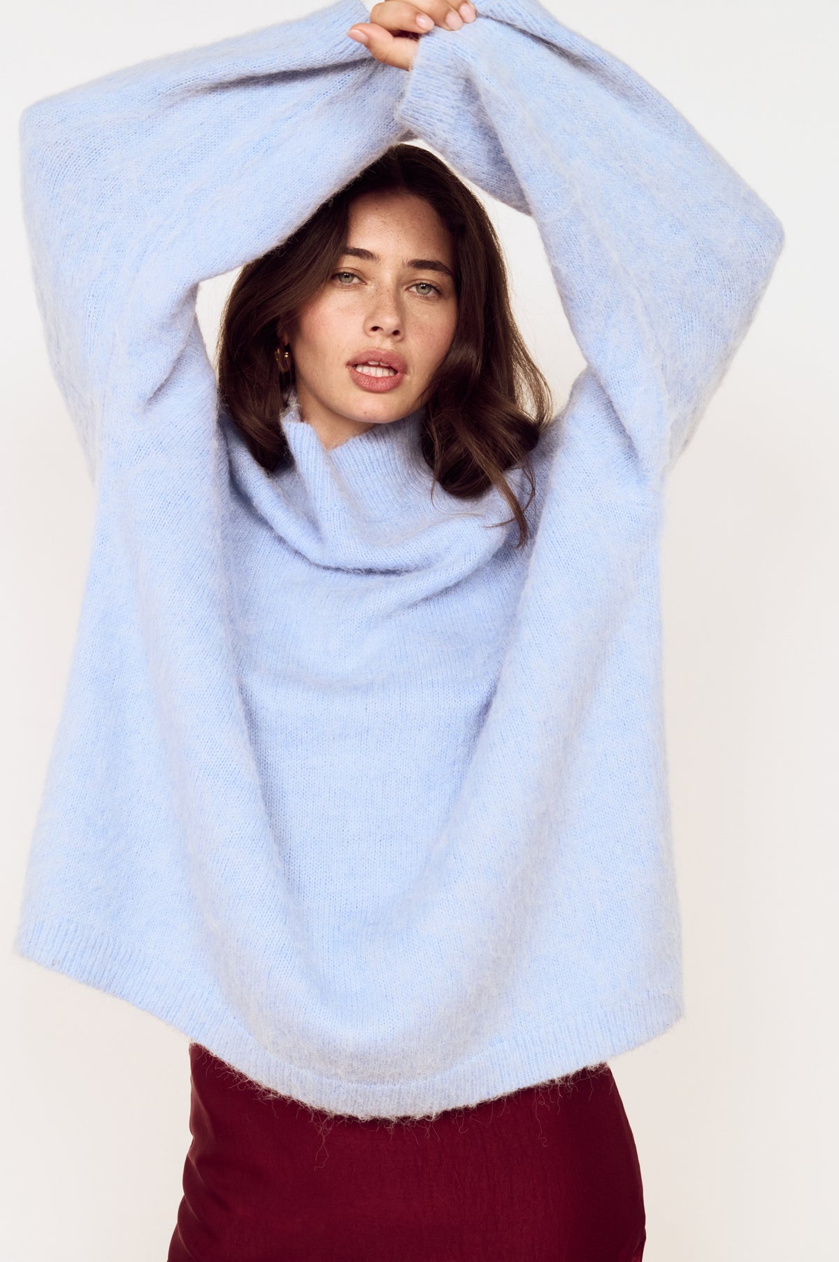 MINKPINK POET OVERSIZED BRUSHED SWEATER - SKY BLUE
