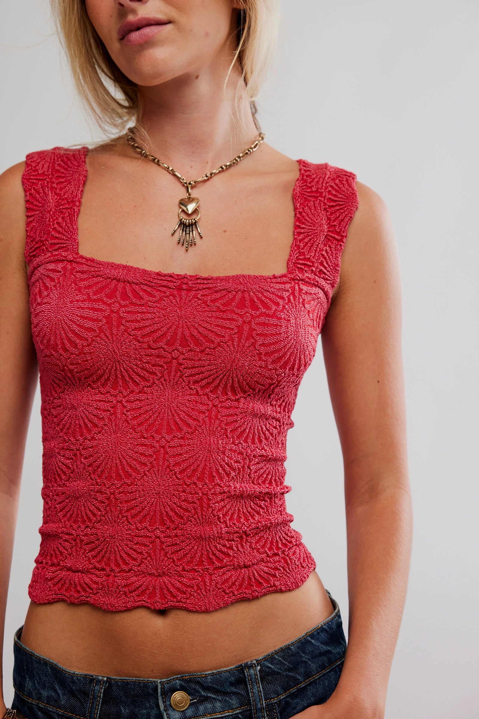 FREE PEOPLE LOVE LETTER TANK - SALSA