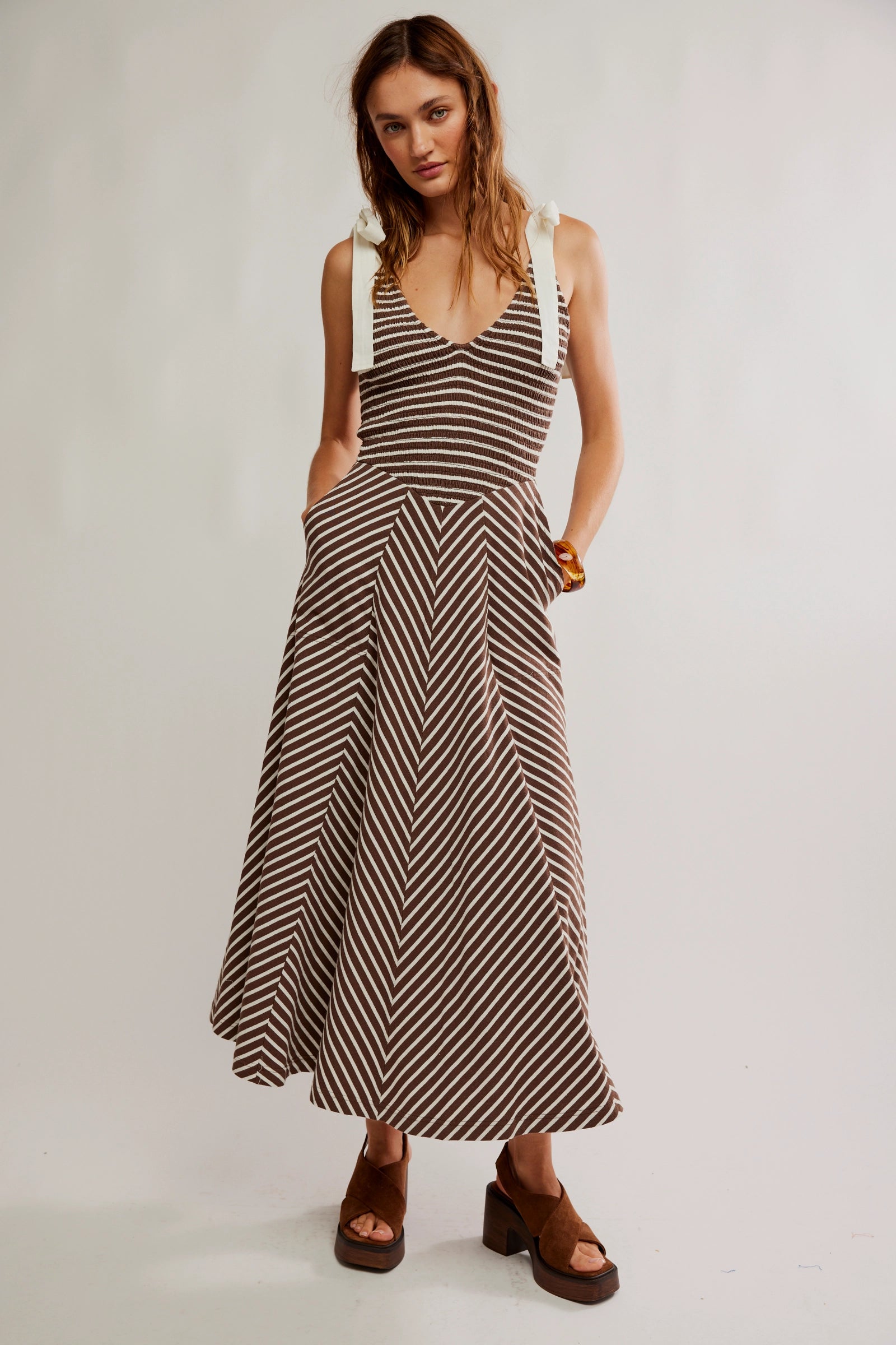 FREE PEOPLE CECELIA MIDI DRESS - COCONUT MILK