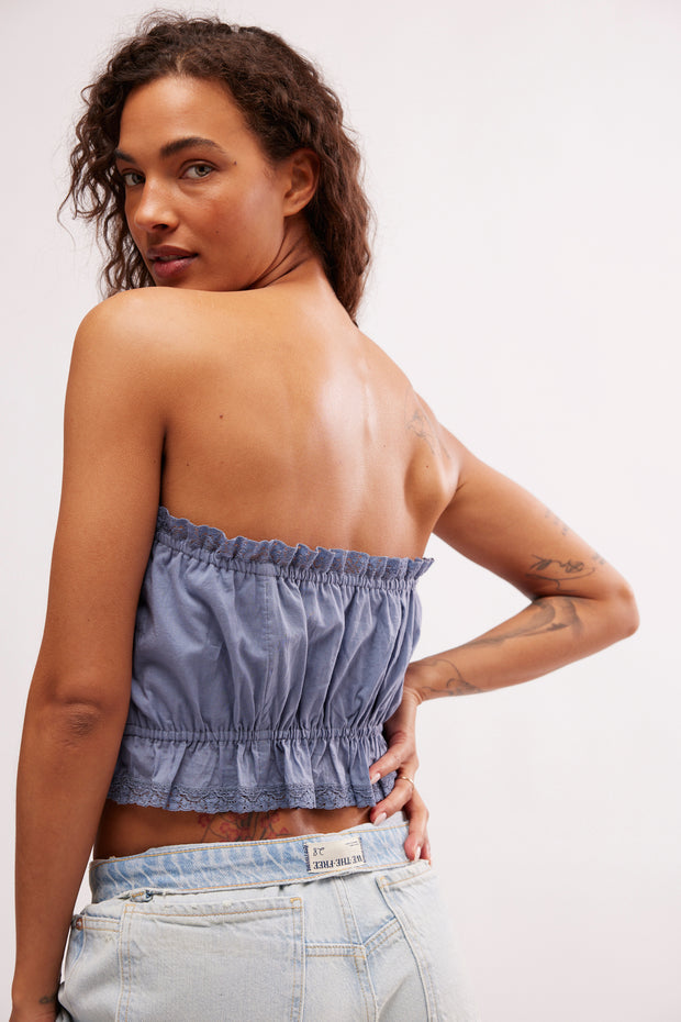 FREE PEOPLE WISTFUL TUBE TANK - FADED DENIM