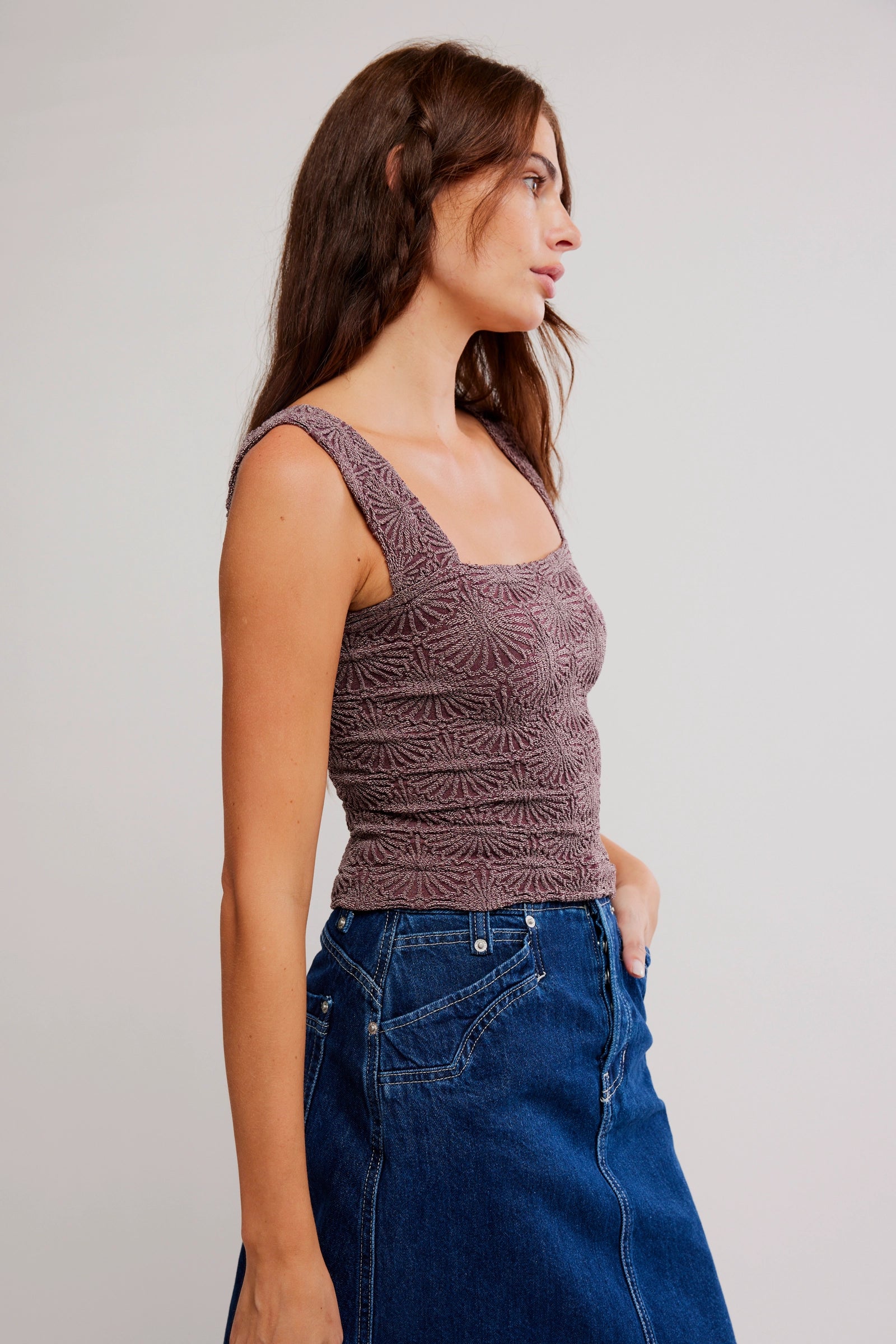 FREE PEOPLE LOVE LETTER TANK - VINTAGE GRAPE