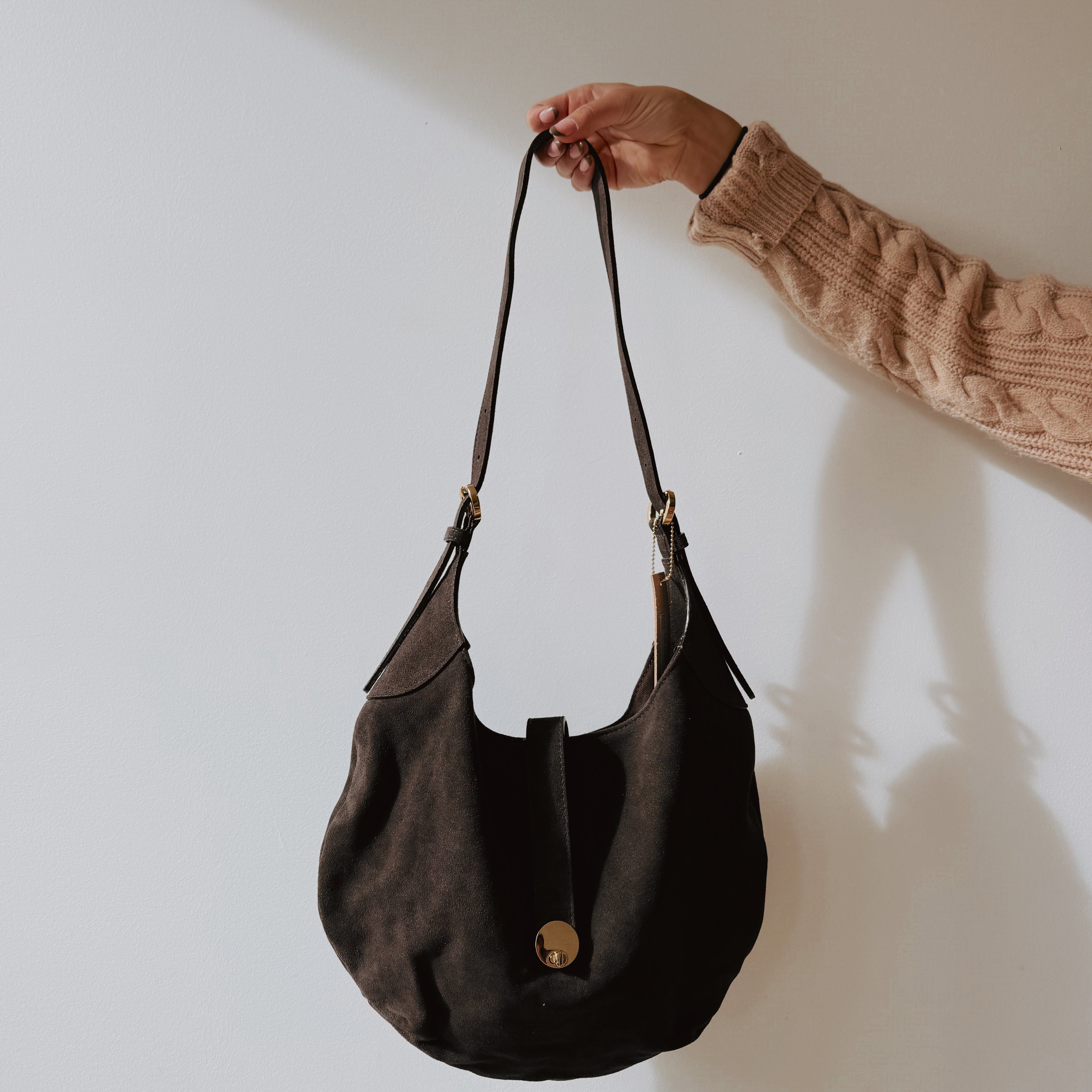 BRAVE LEATHER KELANI SUEDE BAG - SUPER BROWN