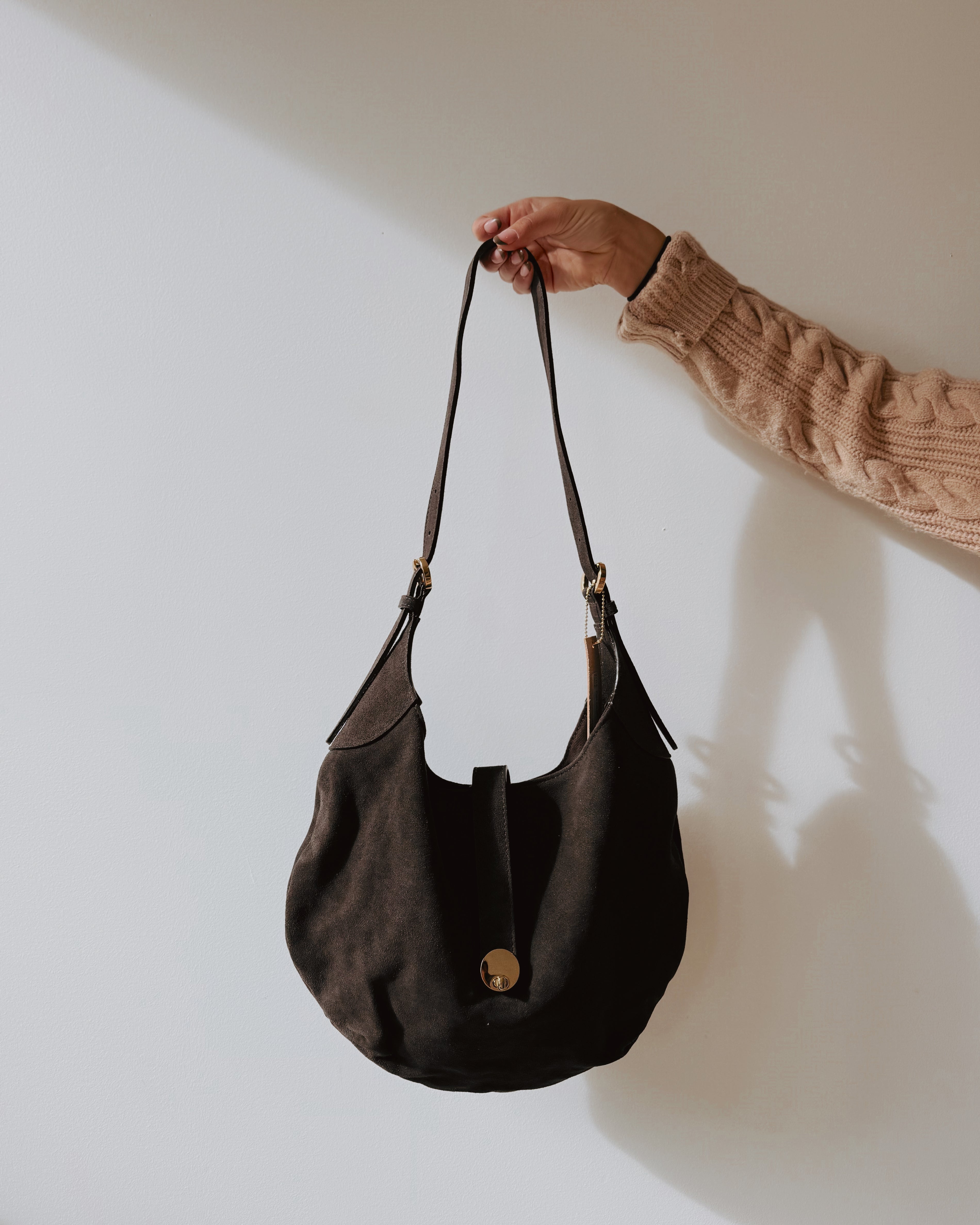 BRAVE LEATHER KELANI SUEDE BAG - SUPER BROWN