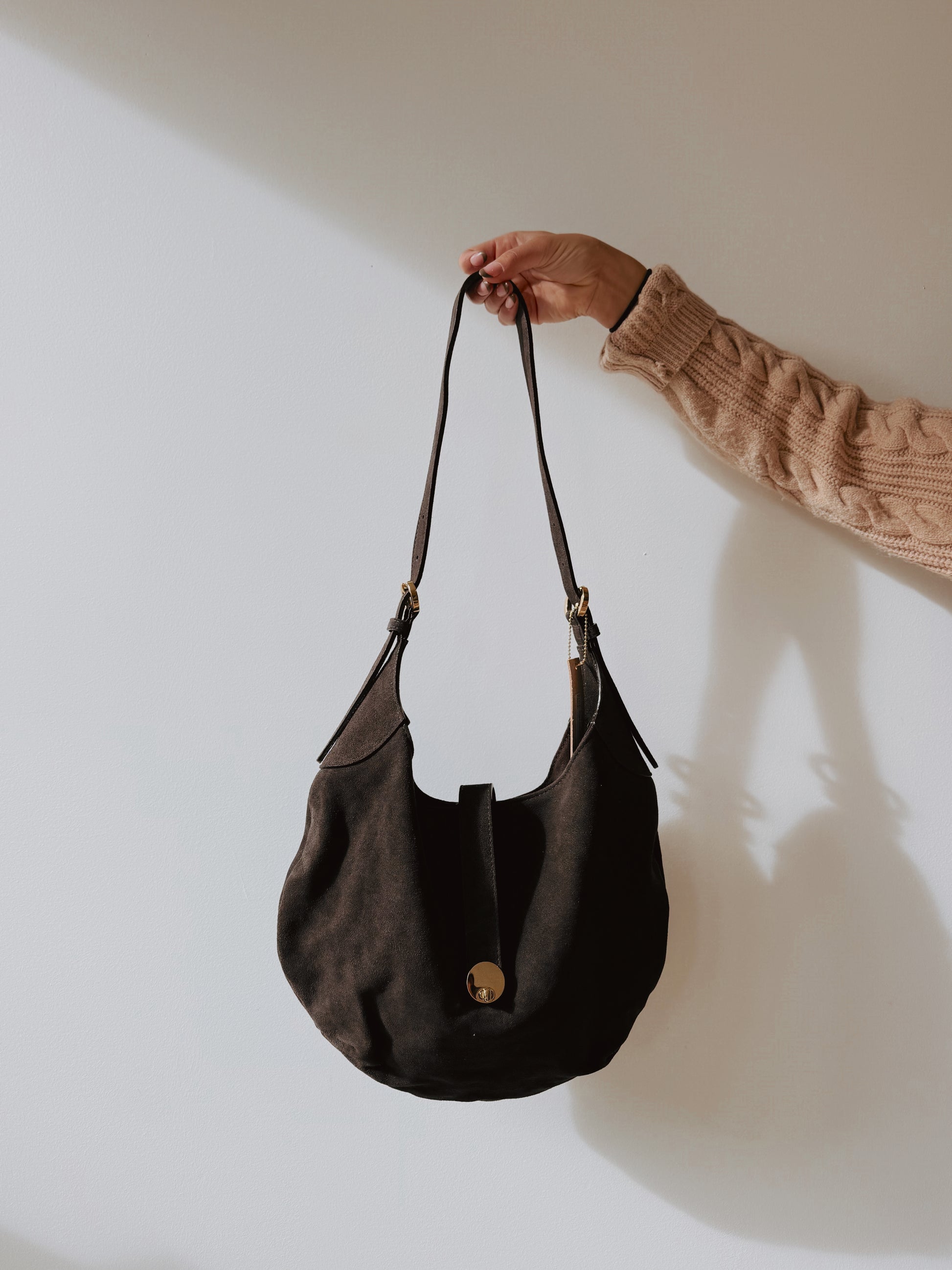 BRAVE LEATHER KELANI SUEDE BAG - SUPER BROWN