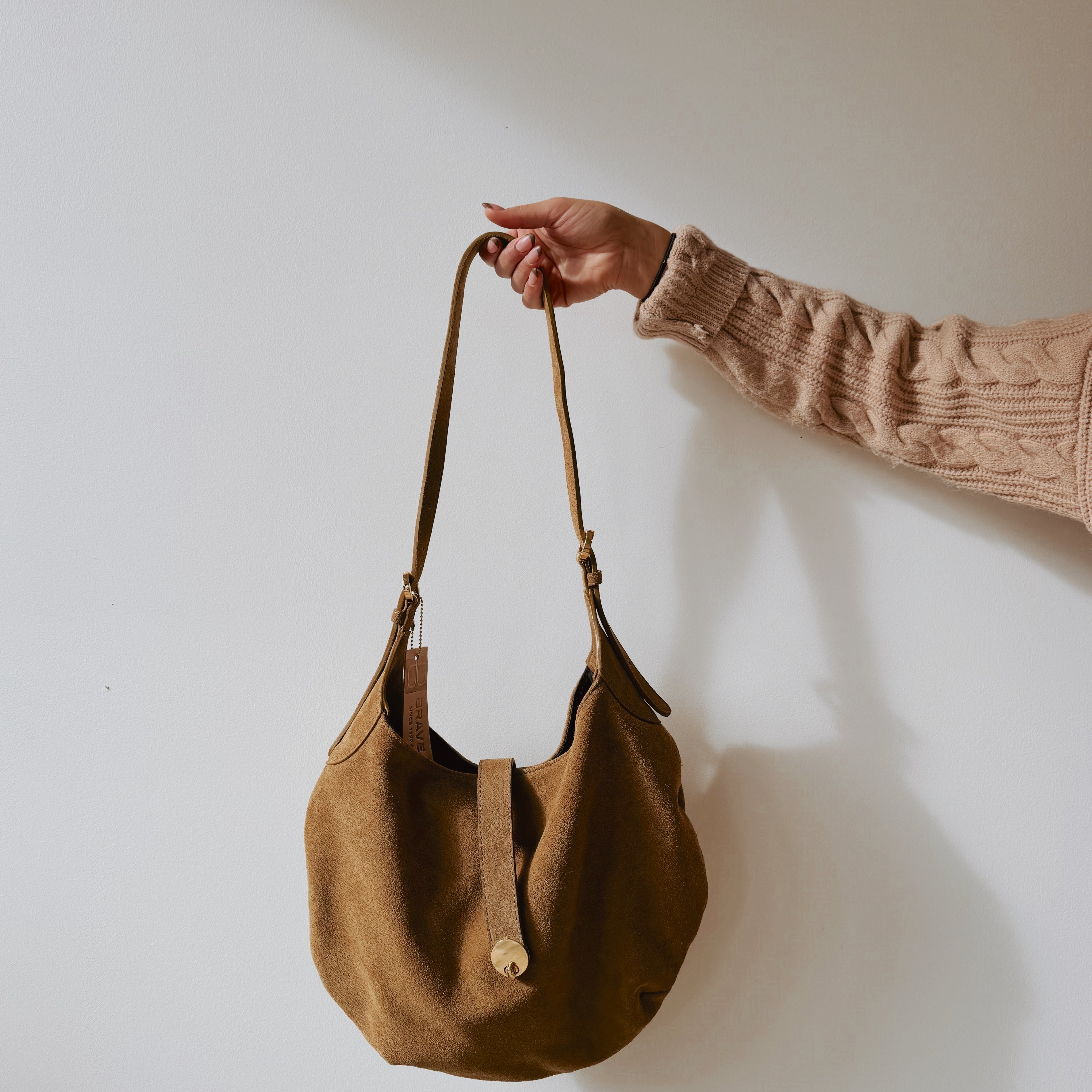 BRAVE LEATHER KELANI SUEDE BAG - OLIVETTA
