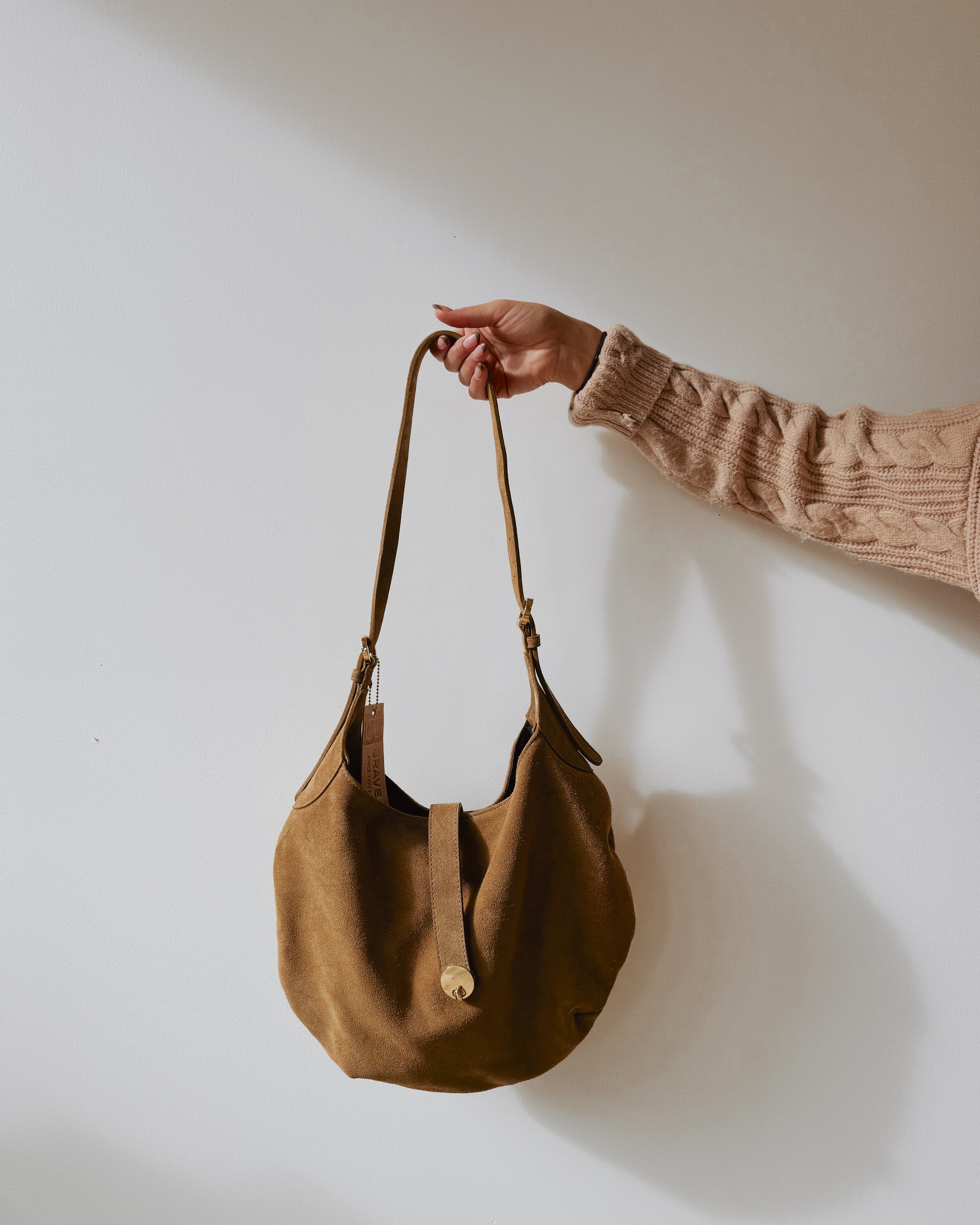 BRAVE LEATHER KELANI SUEDE BAG - OLIVETTA
