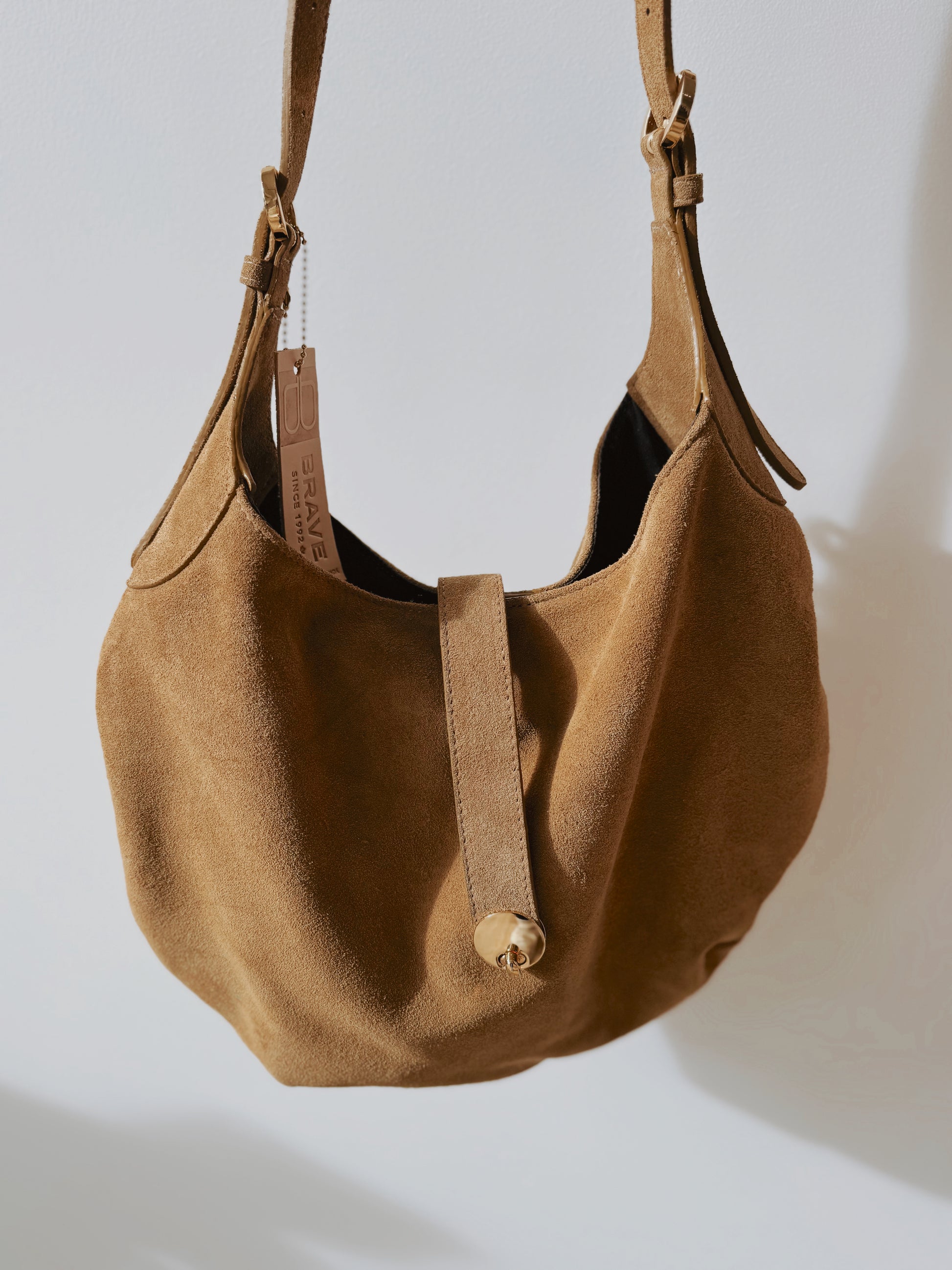 BRAVE LEATHER KELANI SUEDE BAG - OLIVETTA