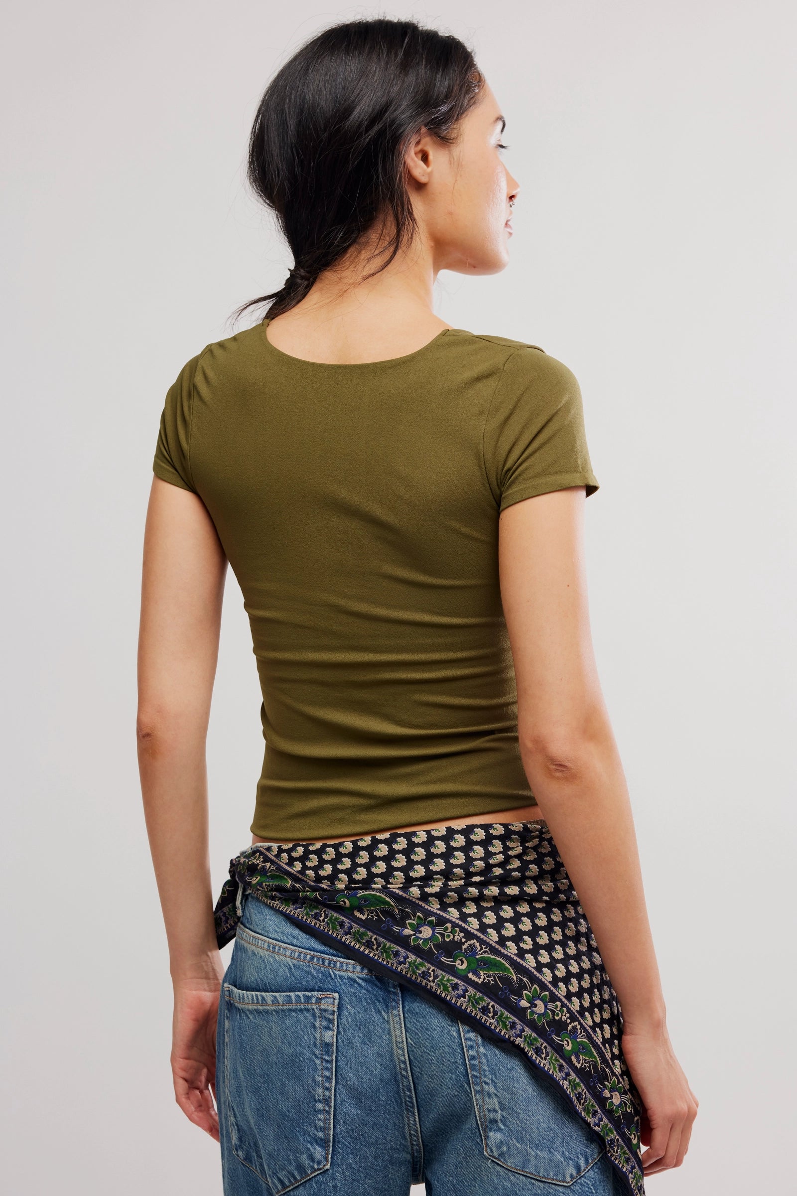 FREE PEOPLE SUNFADE CLEAN LINES BABY TEE - ADVENTURER