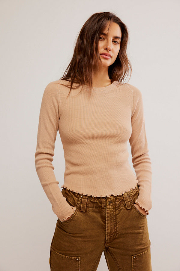 FREE PEOPLE EASY DOES IT TEE - CUBAN SAND