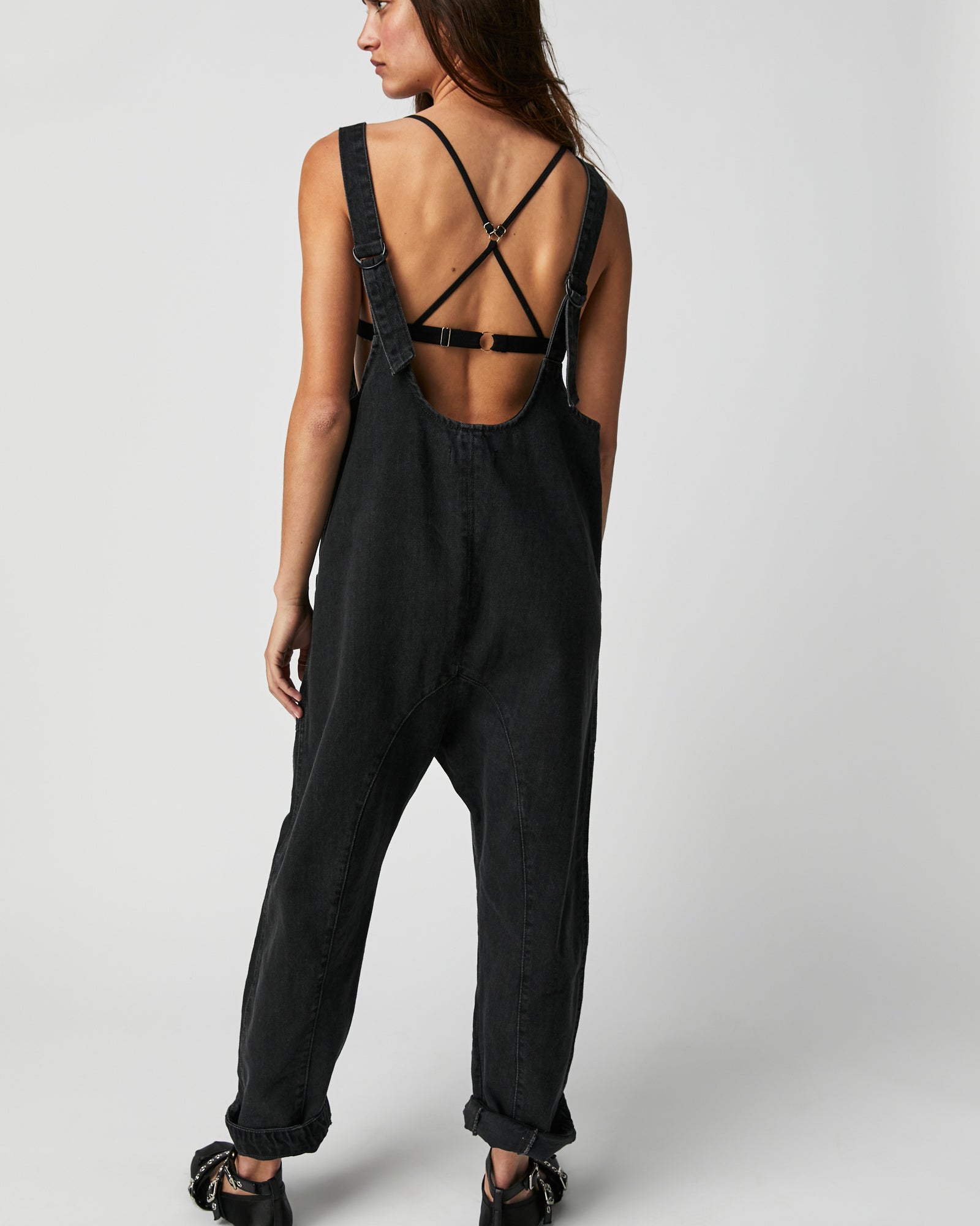 FREE PEOPLE HIGH ROLLER JUMPSUIT - MINERAL BLACK