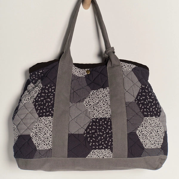 FREE PEOPLE PIPPA PATCHWORK TOTE - BLUE COMBO