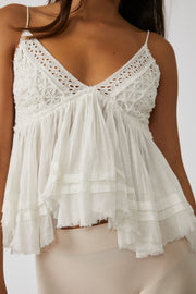 FREE PEOPLE CARRIE TANK - WHITE