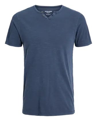 JJ SPLIT NECK TEE - NAVY BLAZER