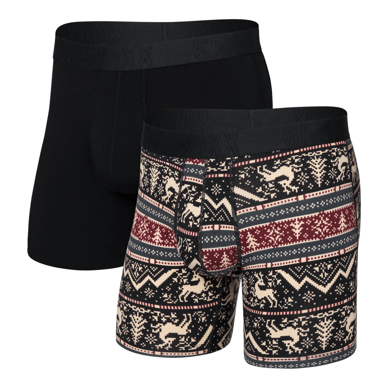 SAXX COOLING COTTON 2PK BB - CARIBOU / BLACK