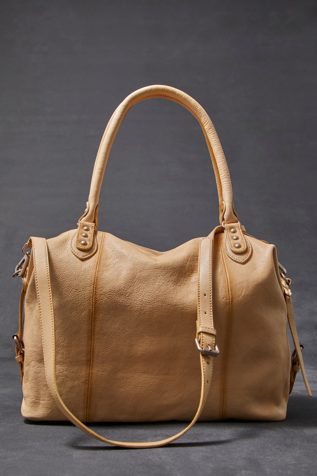 FREE PEOPLE EMERSON LEATHER TOTE - ITALIAN STRAW