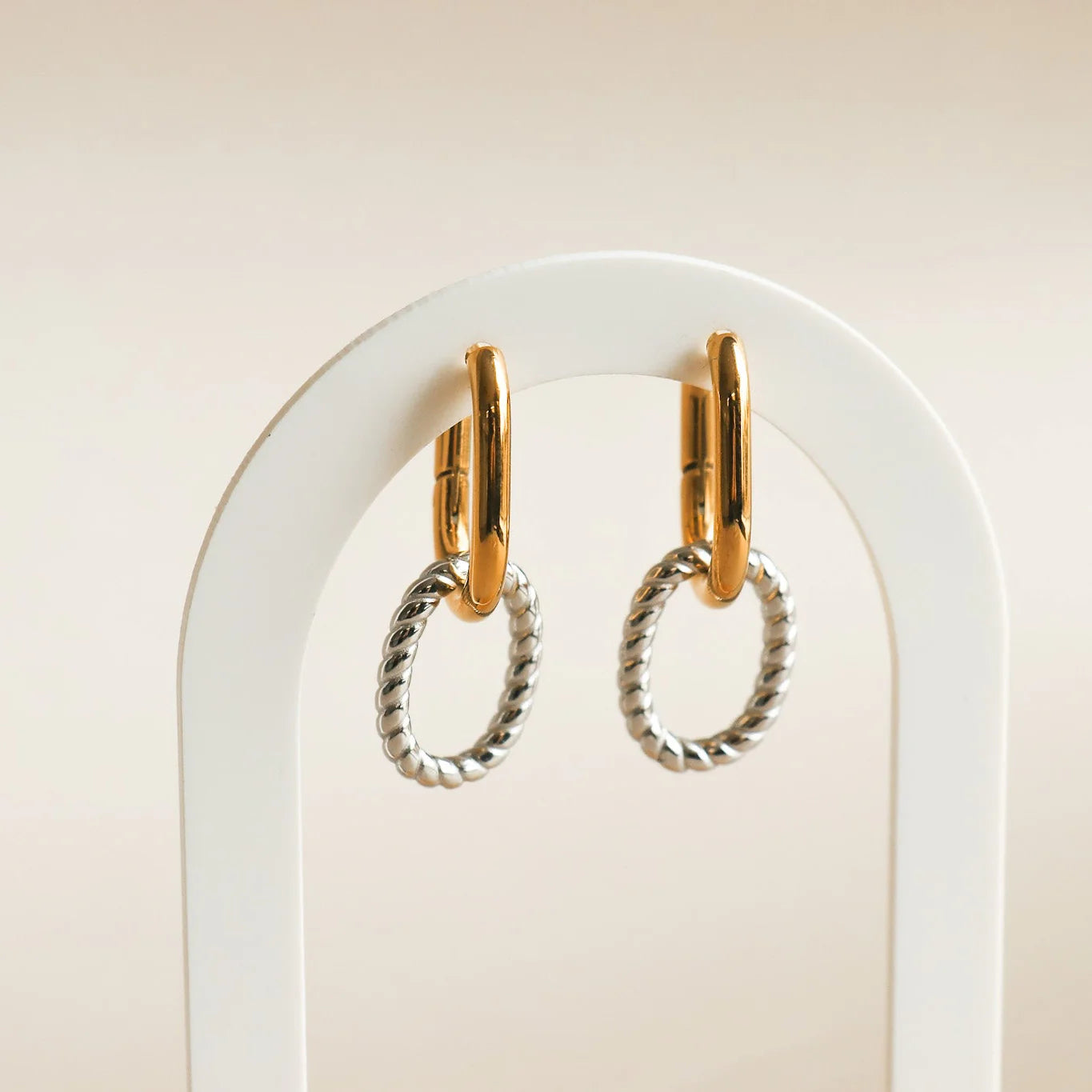 ZYNKI TWO TONE DROP EARRINGS - MULTI