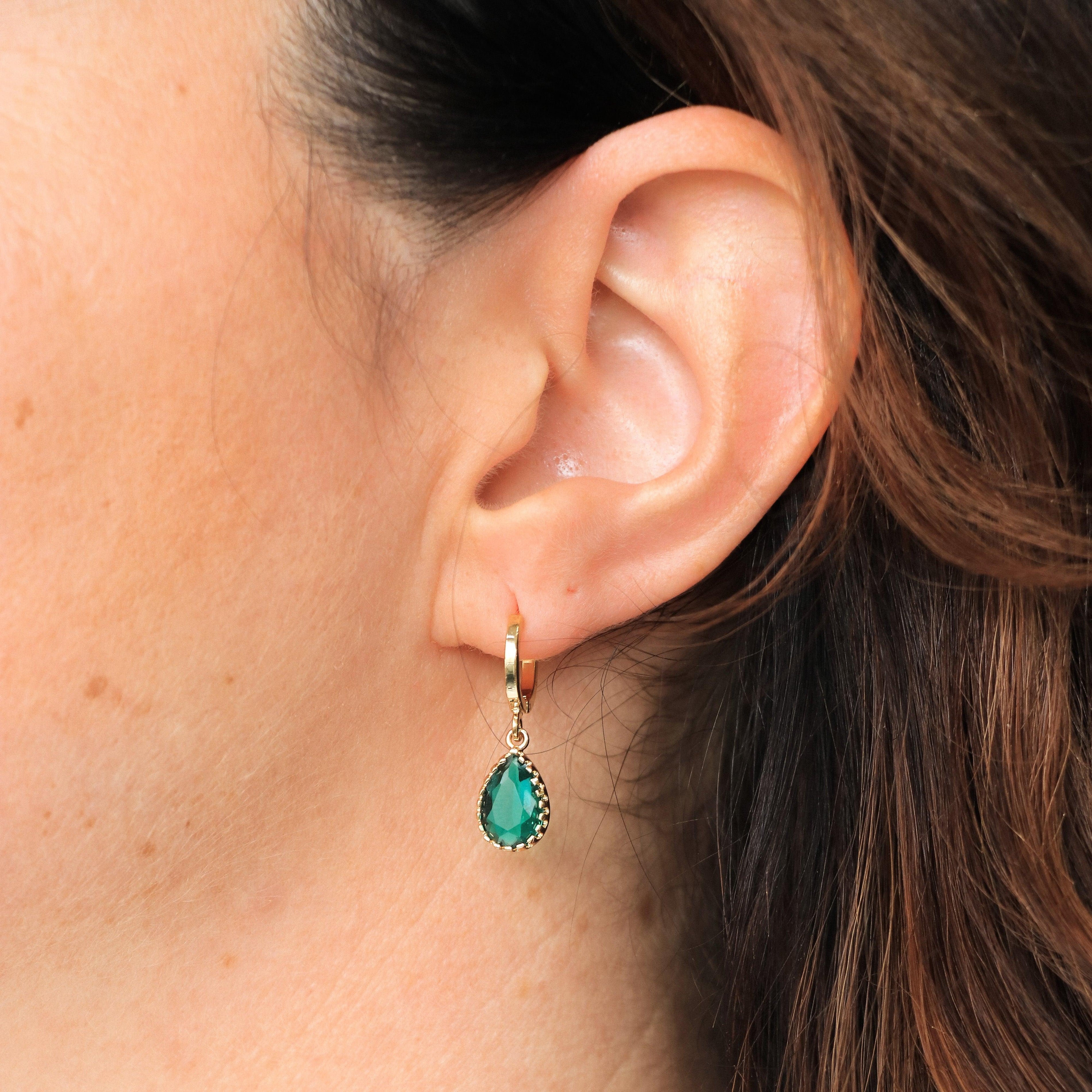 DIPO PENDANT EARRINGS - EMERALD