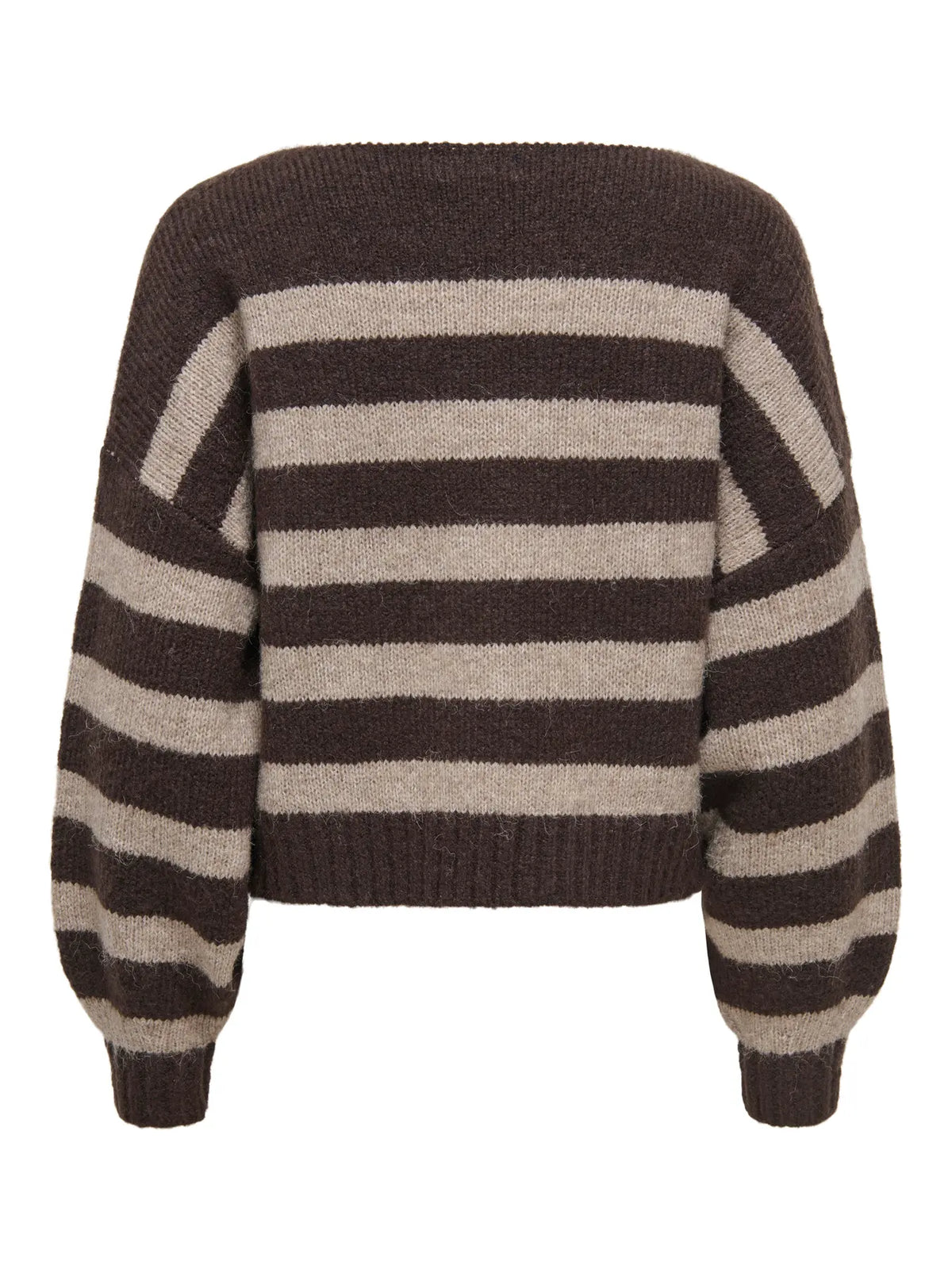 ONLY AYA BOATNECK PULLOVER - SEAL BROWN STRIPES