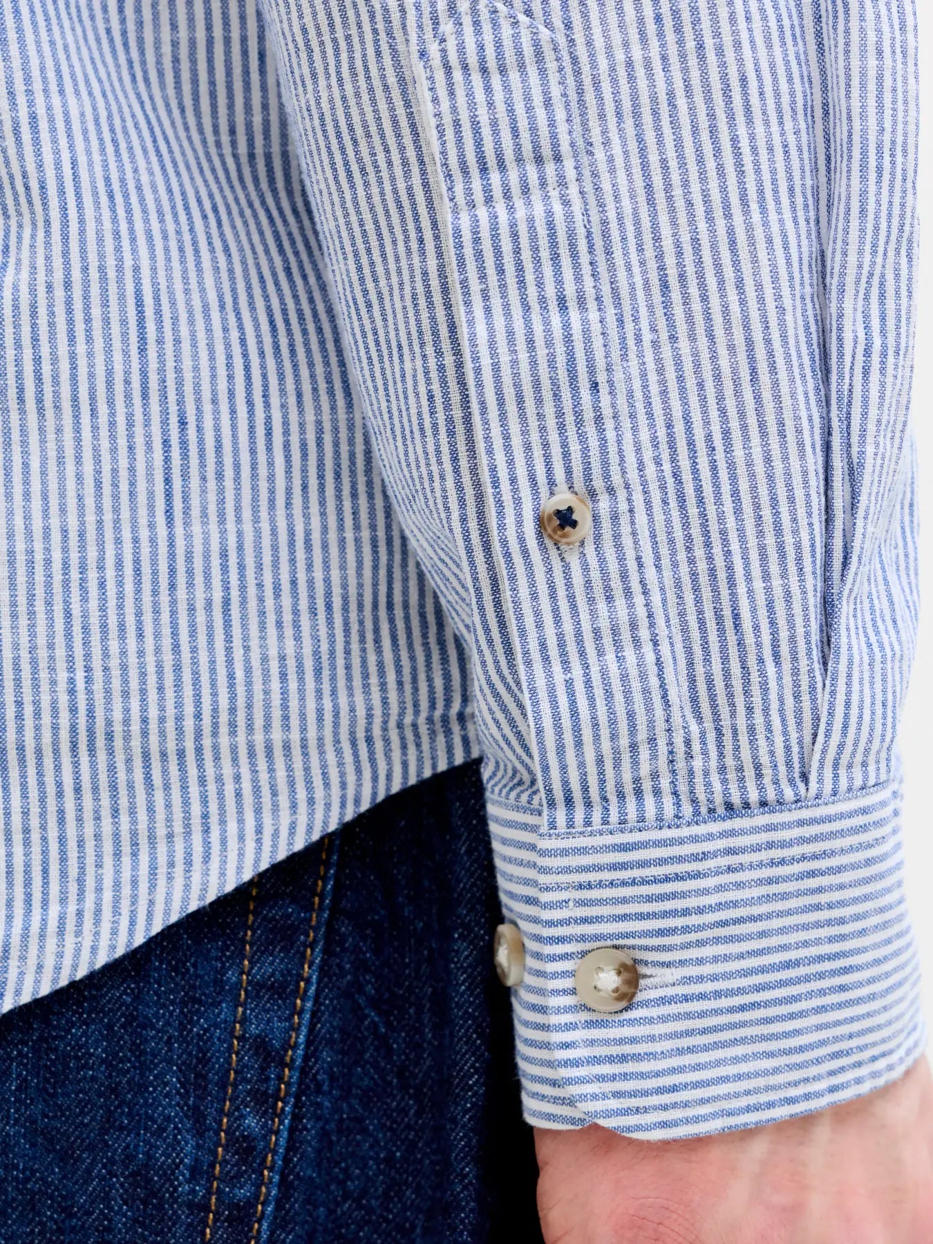 JJ SUMMER LINEN BLEND SHIRT - INFINTIY STRIPES