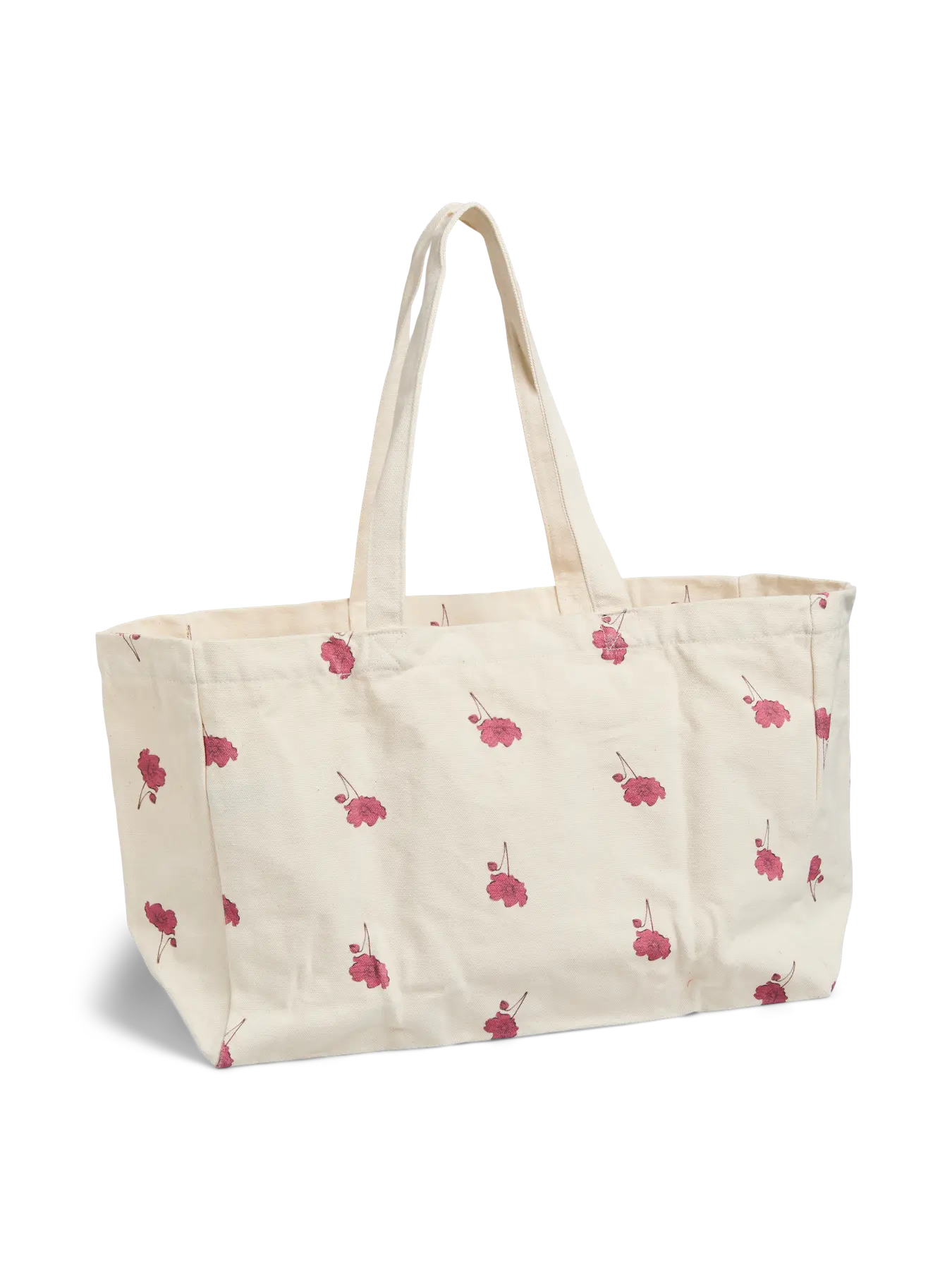 PIECES PRINTED TOTE BAG - CLOUD DANCER FLOWER