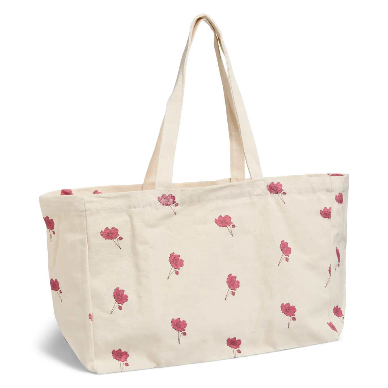 PIECES PRINTED TOTE BAG - CLOUD DANCER FLOWER