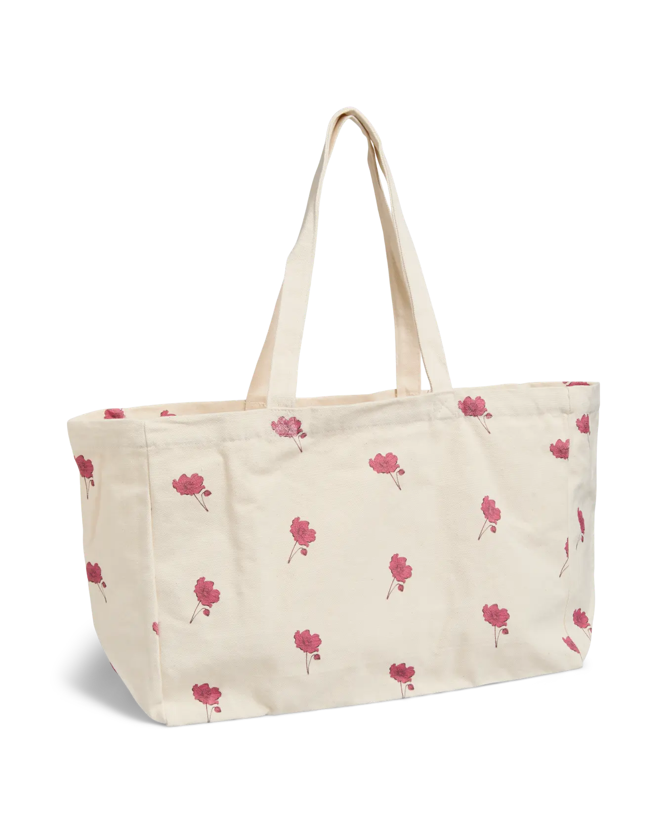 PIECES PRINTED TOTE BAG - CLOUD DANCER FLOWER