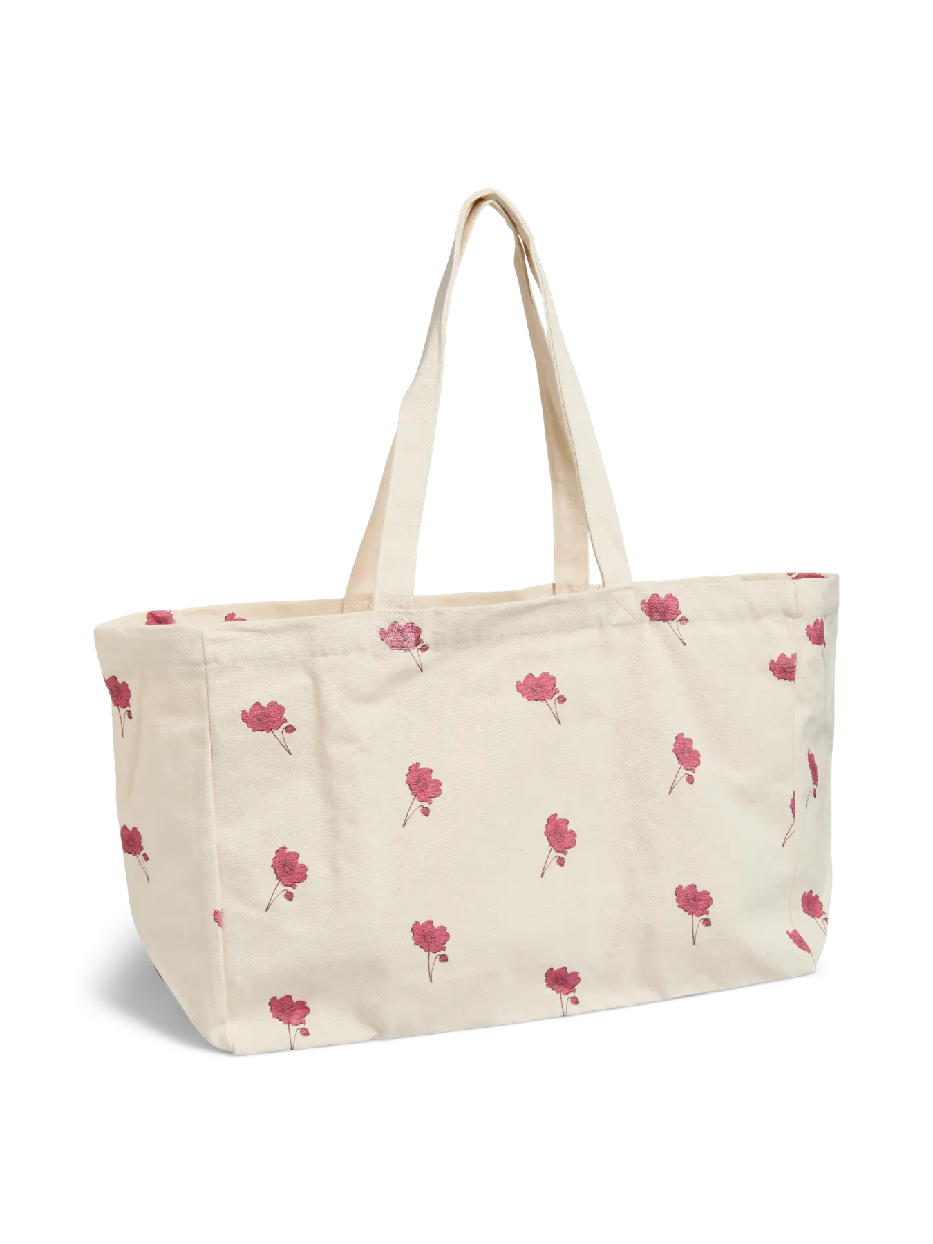 PIECES PRINTED TOTE BAG - CLOUD DANCER FLOWER