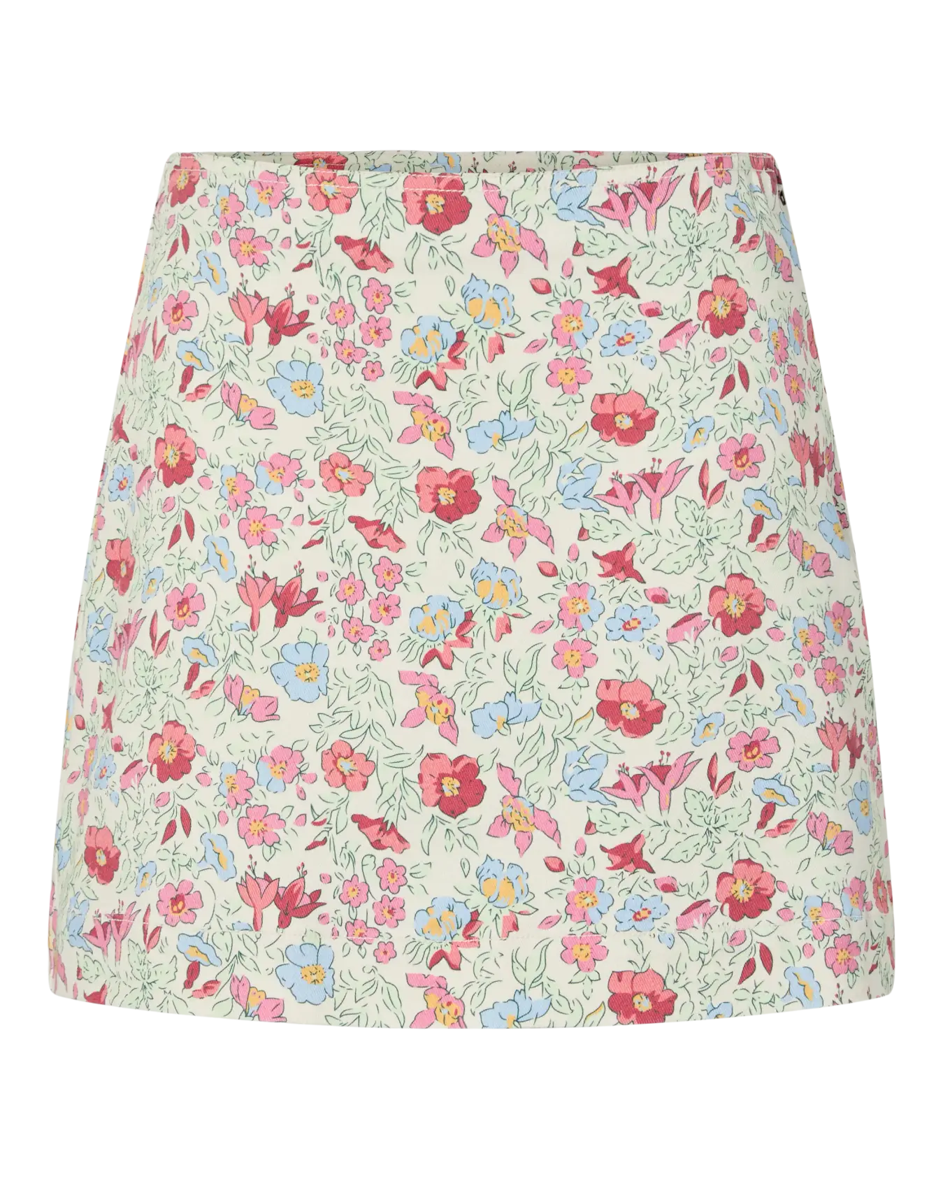 PIECES ALUME HW DENIM SKIRT - BIRCH FLOWER