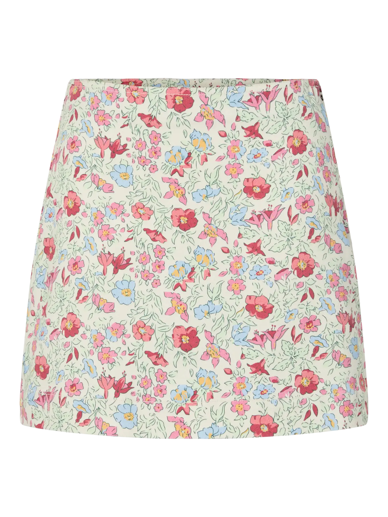 PIECES ALUME HW DENIM SKIRT - BIRCH FLOWER