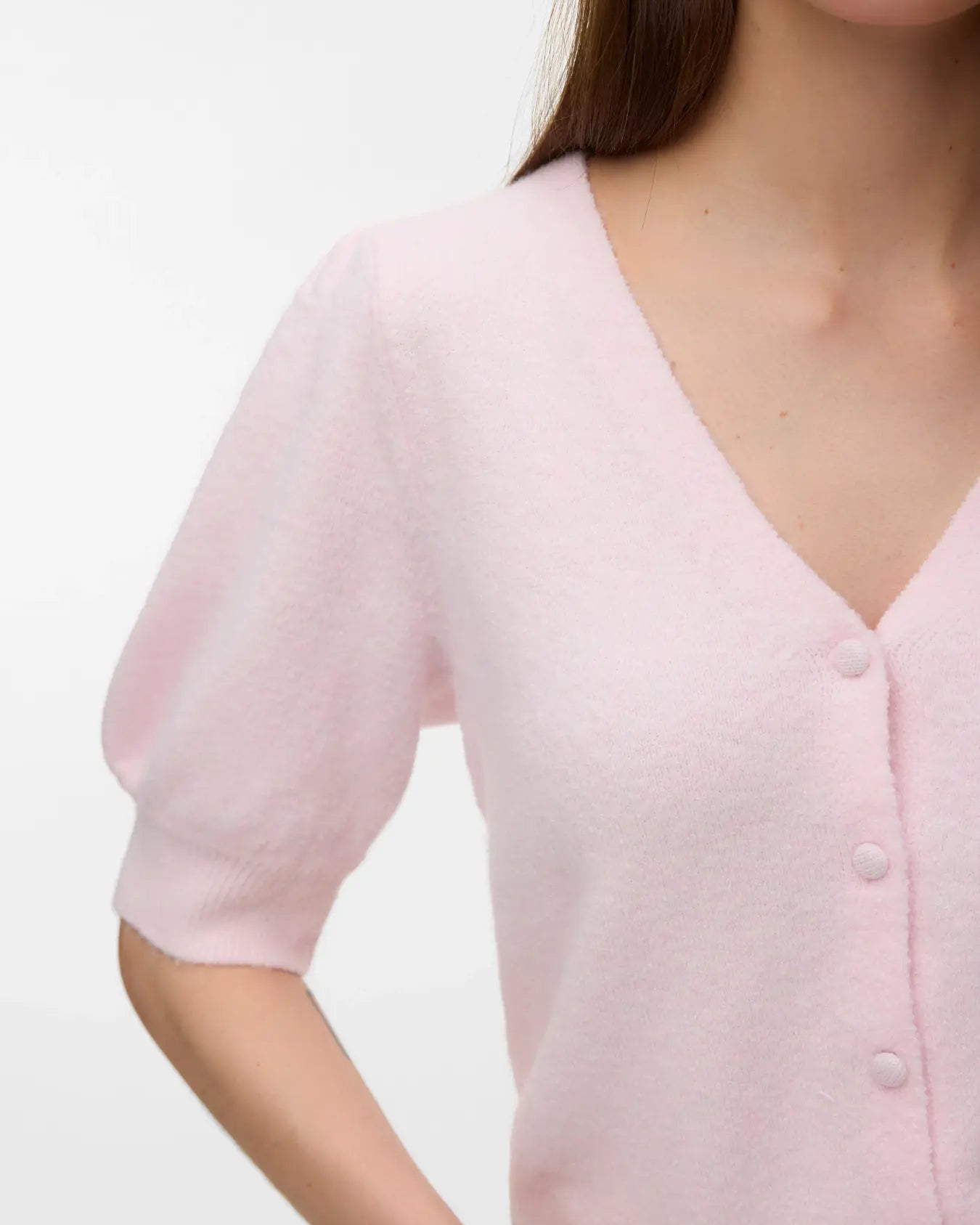 VM DOFFY 2/4 V NECK CARDIGAN - PINK A BOO