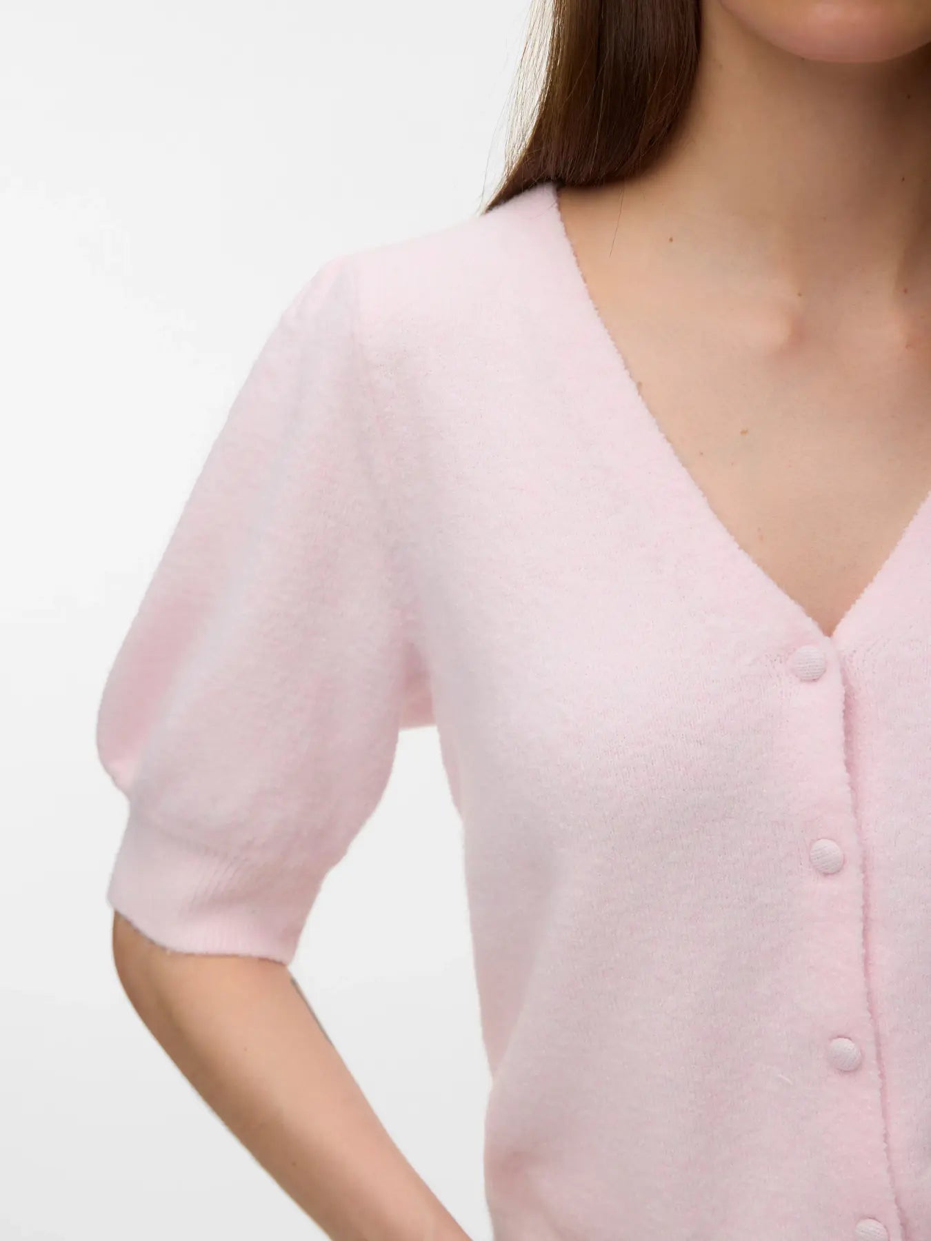 VM DOFFY 2/4 V NECK CARDIGAN - PINK A BOO