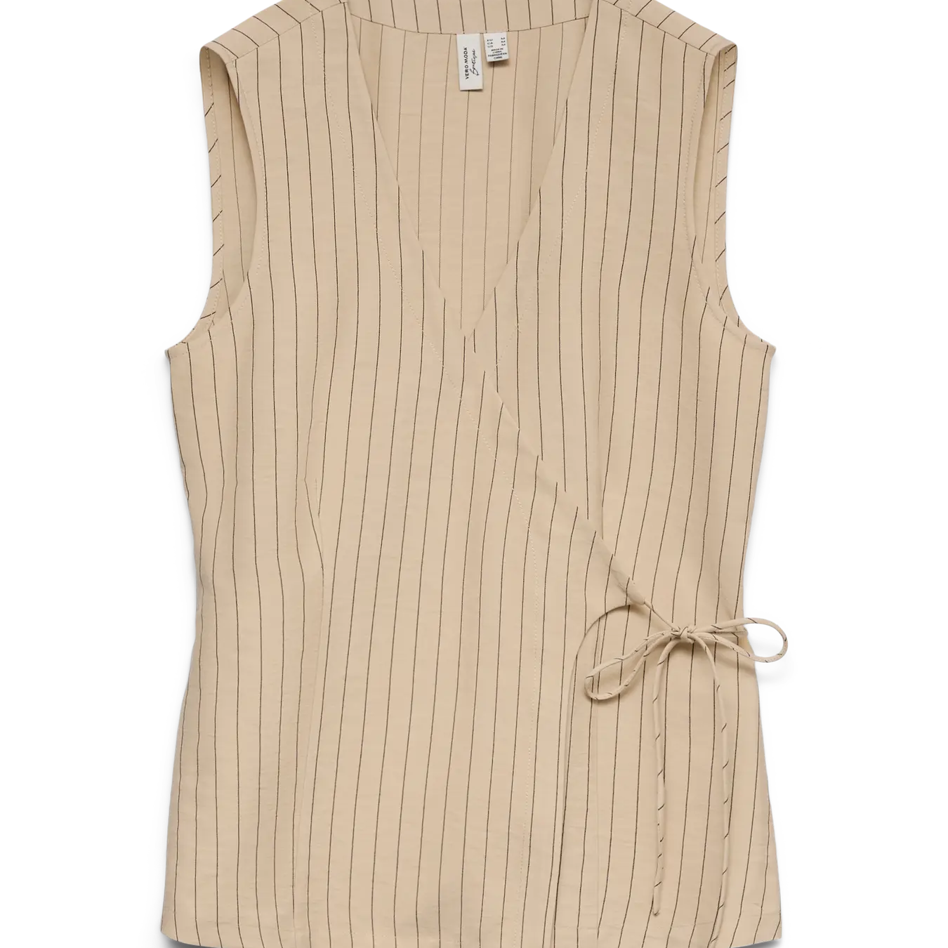 VM KIARA WRAP TANK - OATMEAL STRIPES
