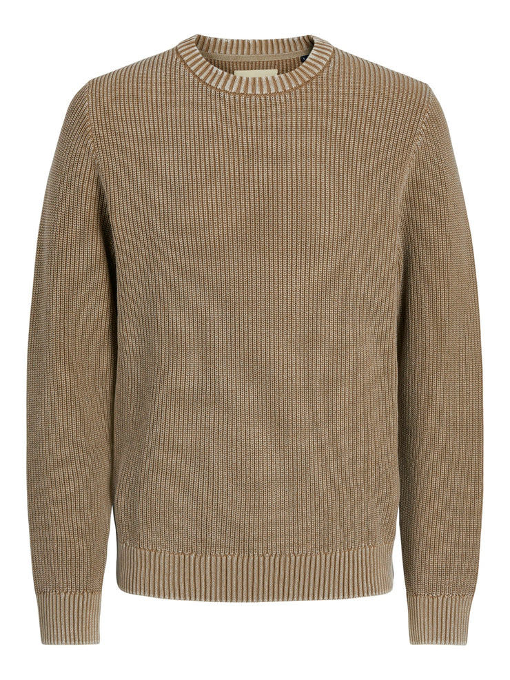 MARCEL KNIT WASHED CREW NECK - BROWN