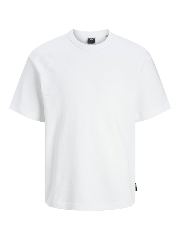 ALPHA WAFFLE TEE SS CREW NECK -  BRIGHT WHITE