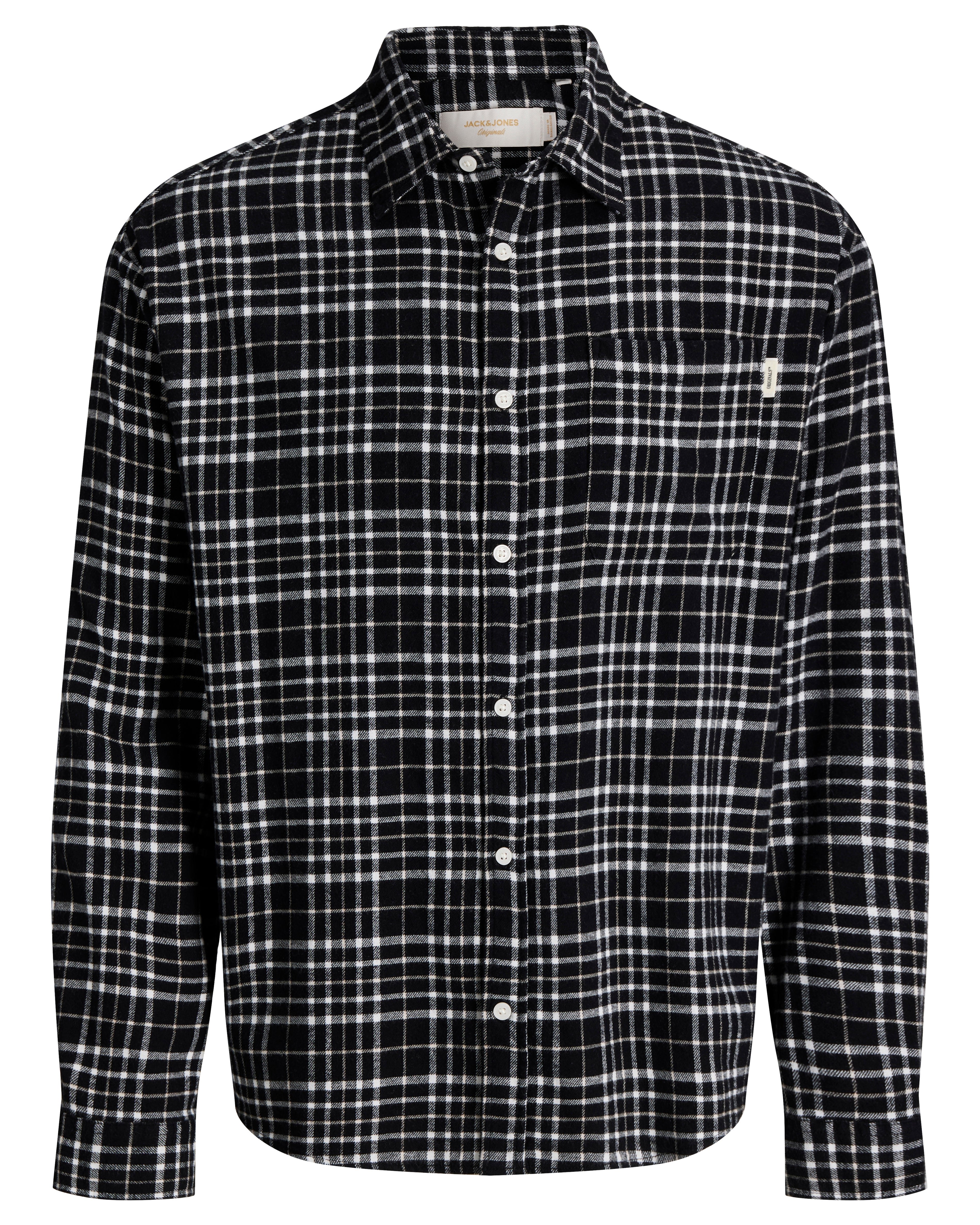 JJ REDERIKSBERG FLANNEL BUTTON DOWN LS SHIRT - BLACK