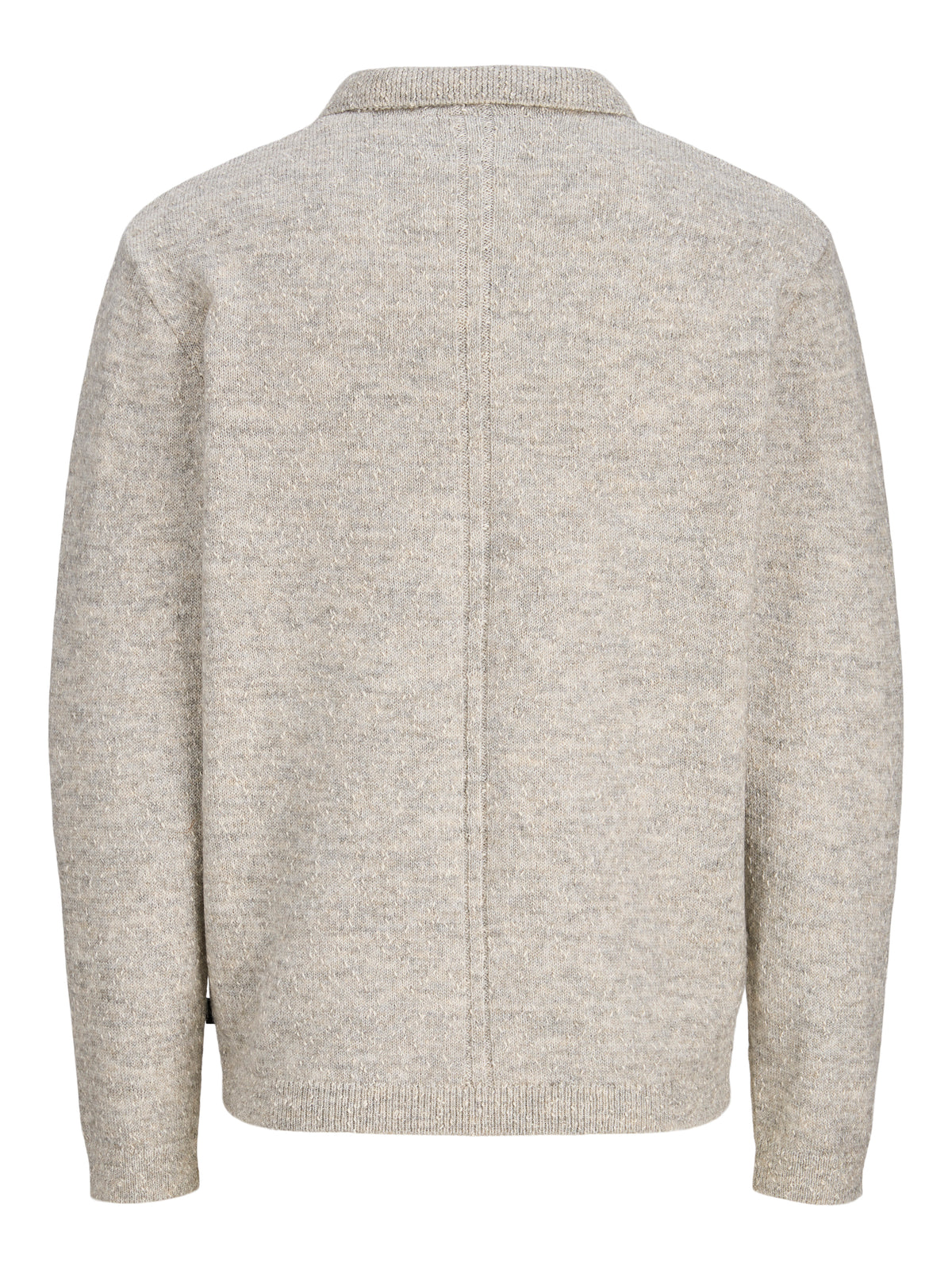 JJ TANNER KNIT SPLIT NECK SWEATER - MEDIUM GREY MELANGE