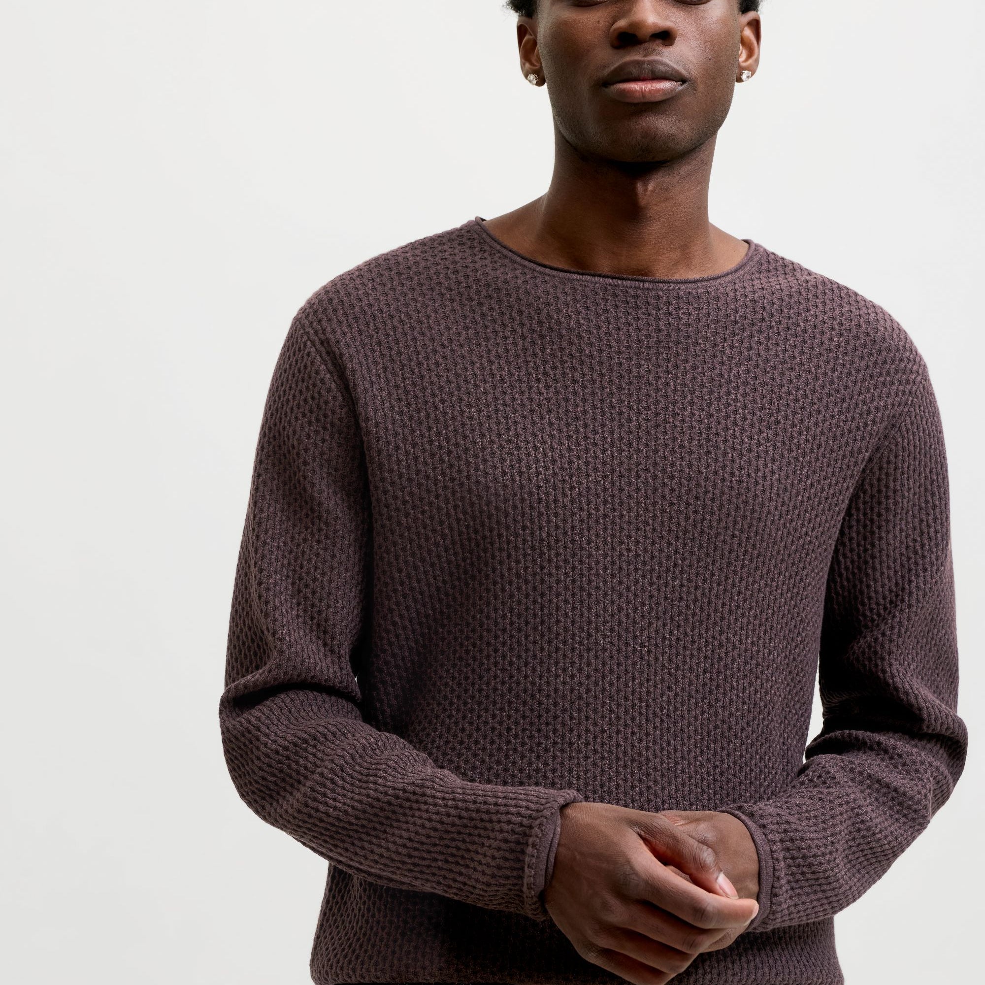 JJ MASON KNIT CREW NECK PULLOVER - CHOCOLATE TORTE