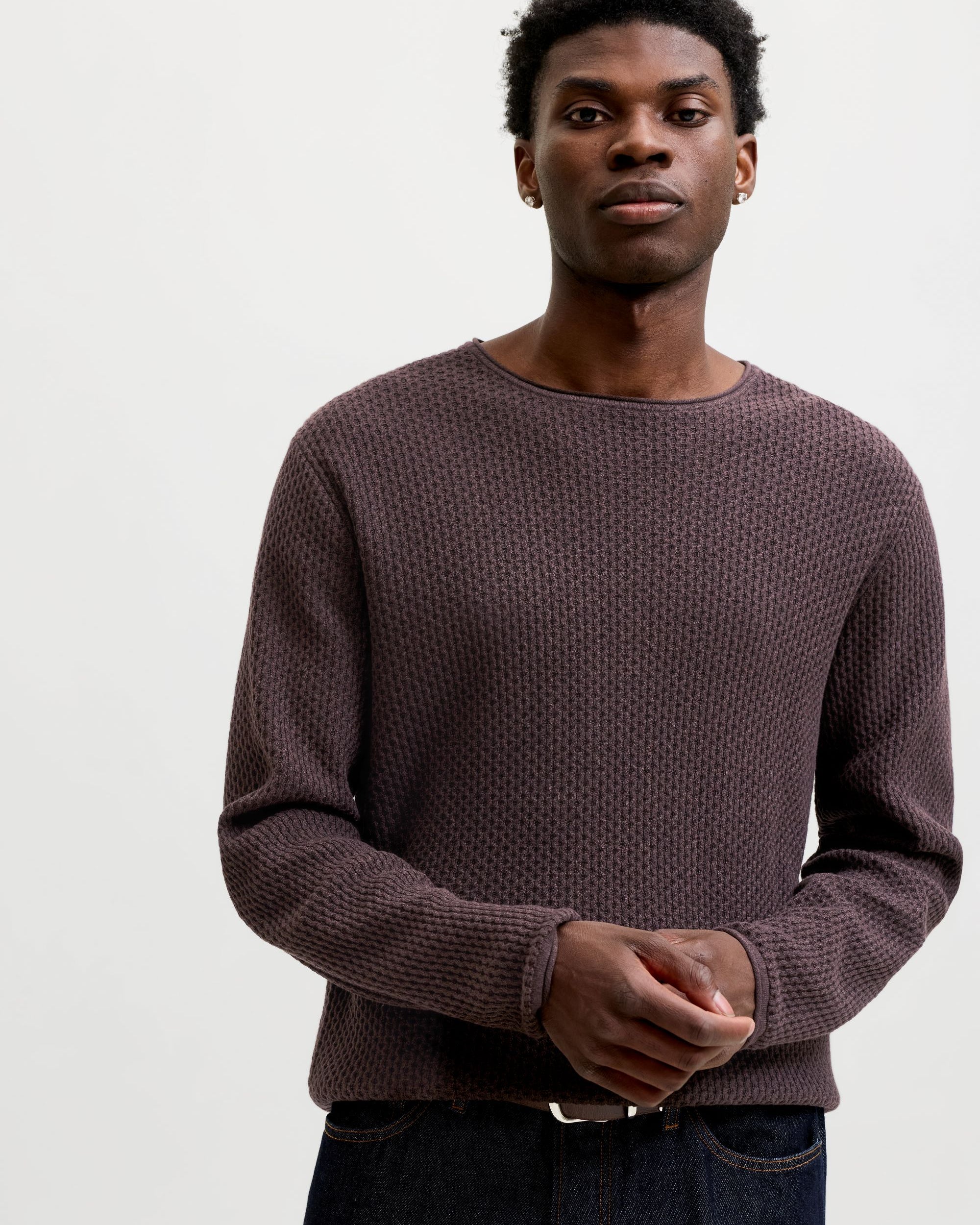 JJ MASON KNIT CREW NECK PULLOVER - CHOCOLATE TORTE